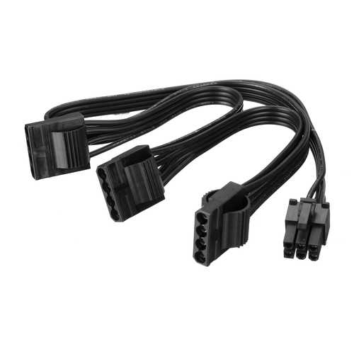 5V/12V 18AWG 6 Pin Male to 4 Pin Molex Female PCI-E Power Extension Cable for Graphics Card, PC Power Supply - Perfect for GPU Upgrades, Computer Builds, and Custom PC Wiring