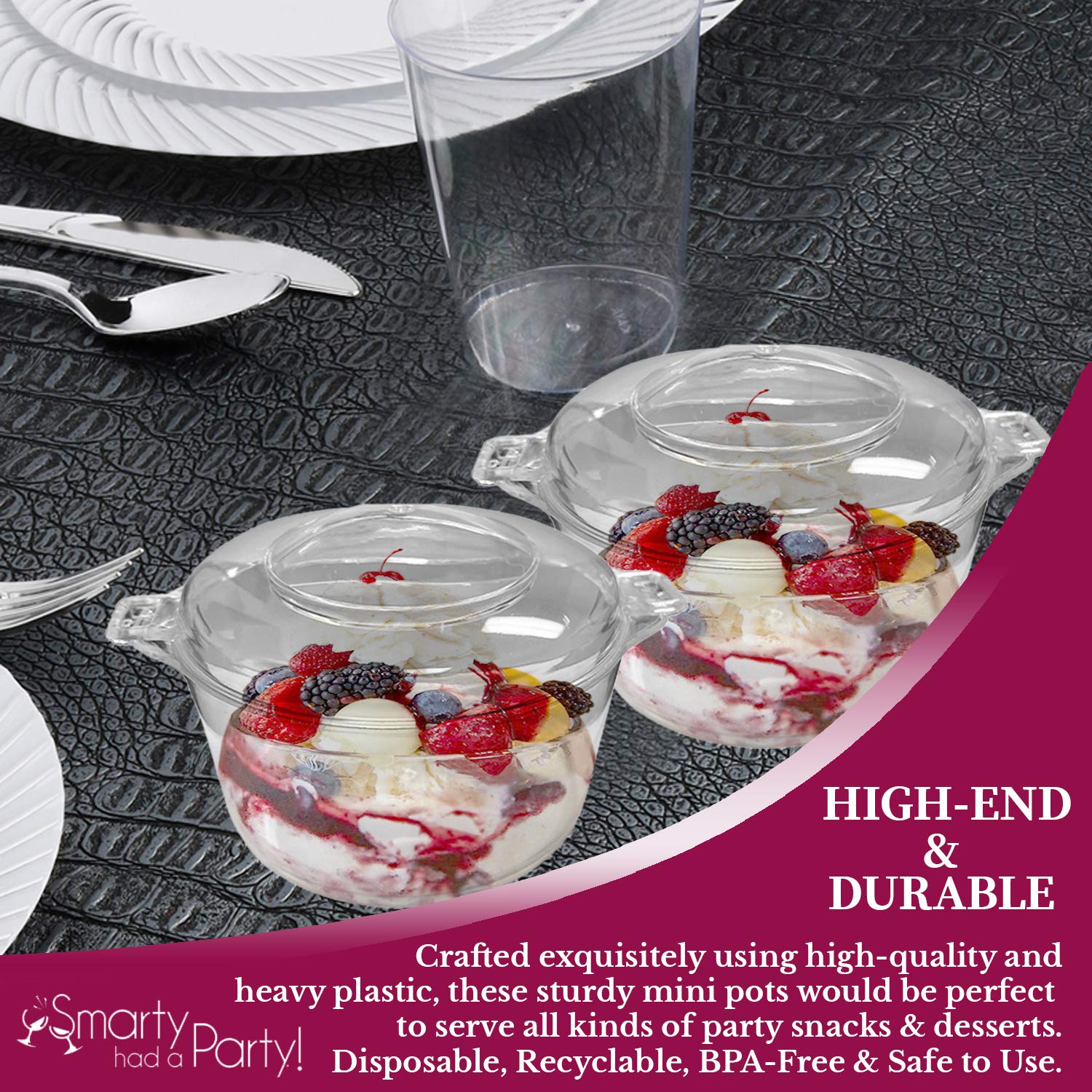 Disposable Plastic Cups & Ice Cream Bowls - 3.4 oz Clear Dessert Pots for Ice Cream, Yogurt, Fruit, Cheesecake, Pudding - Bulk Party Supplies for Weddings, Birthdays & Events (Pack of 288) - Perfect for Catering, Dessert Bars & Outdoor Gatherings