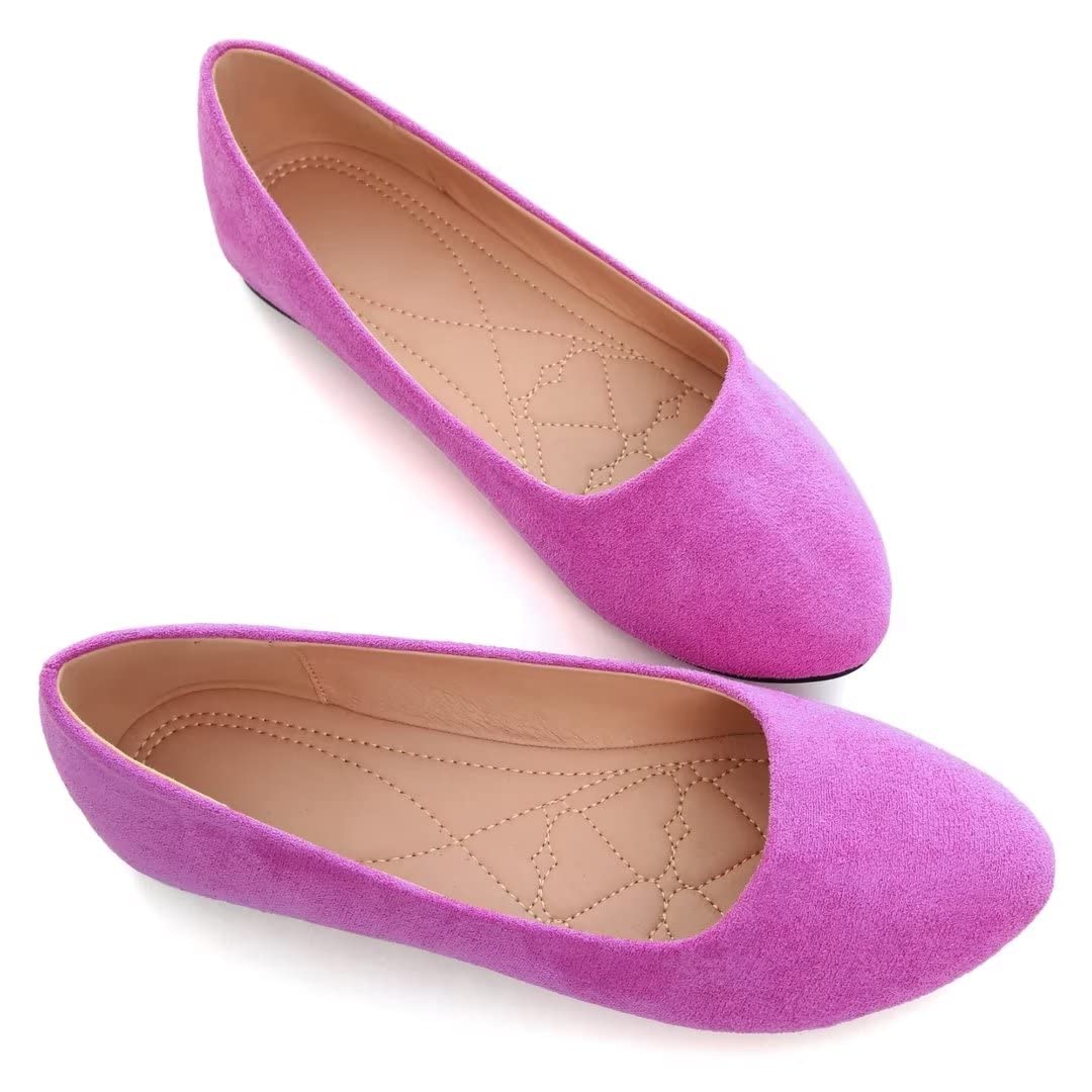 Stunning Women's Slip-On Ballet Flats - Soft, Classic Pointed Toe Comfort Shoes for Casual Wear & Office Outfits