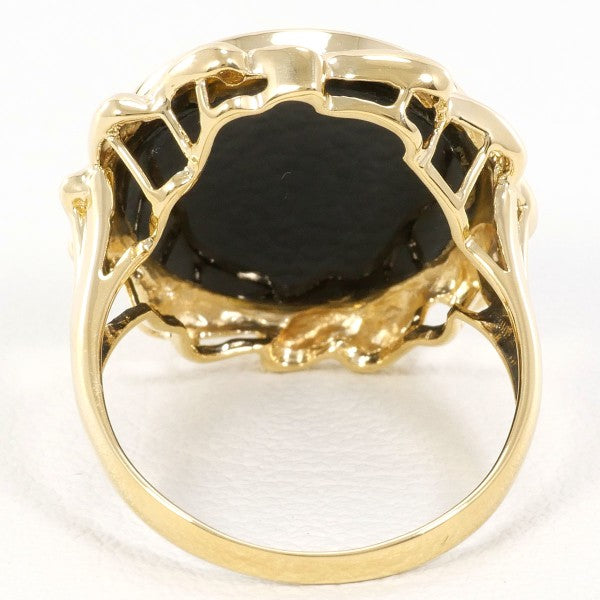 18K Yellow Gold Stone Cameo Ring - Vintage Elegant Jewelry for Women, Handmade Cameo Pendant Ring - Perfect for Weddings, Anniversaries & Special Occasions