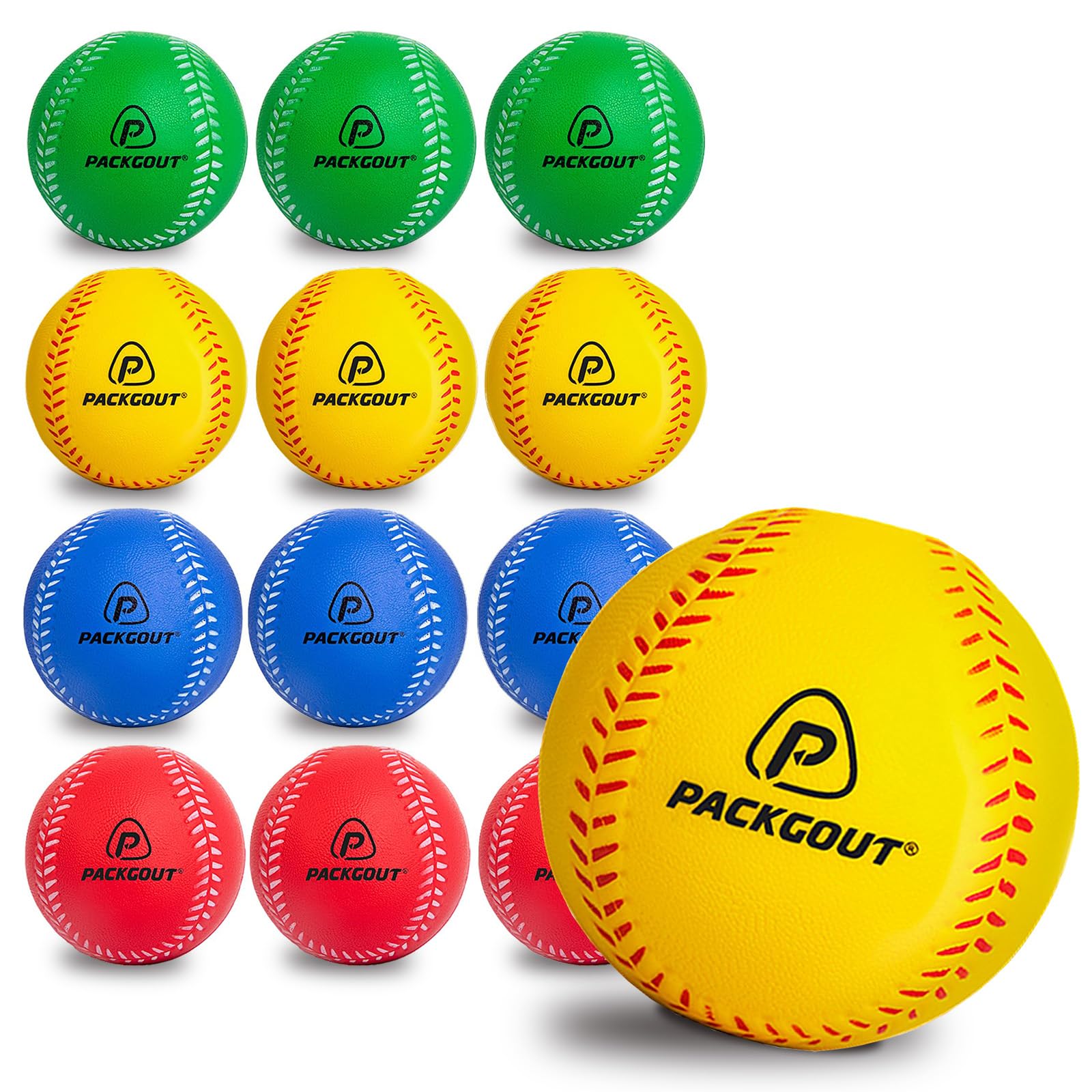 Soft Foam Baseballs for Kids & Teens - Safe Training & Practice Balls for Hitting, Pitching & Fielding | Squishy T-Balls for Indoor/Outdoor Use | Perfect for Backyard Games, Baseball Drills & Youth Leagues