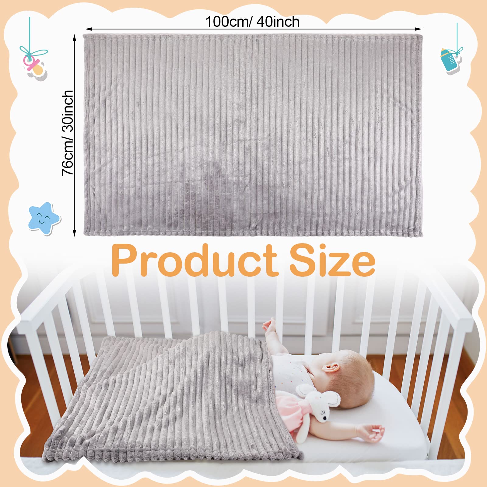 8-Piece Soft Flannel Fleece Baby Blankets for Toddlers - 30