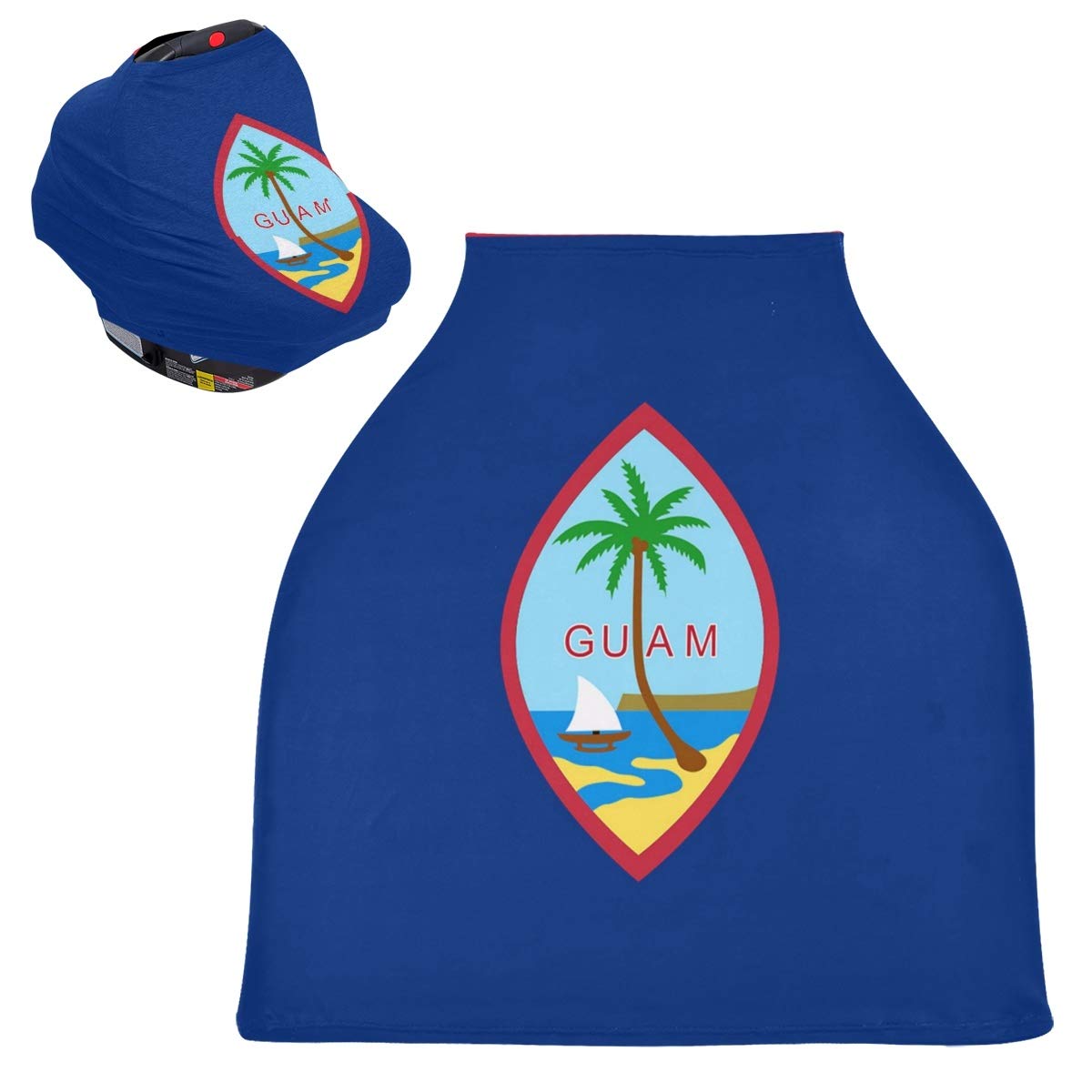 Guam Flag Nursing Cover - Breastfeeding Scarf & Baby Car Seat Canopy - Multi-Purpose Infant Stroller Cover for Girls and Boys - Perfect for Nursing, Shopping, and Outdoor Activities