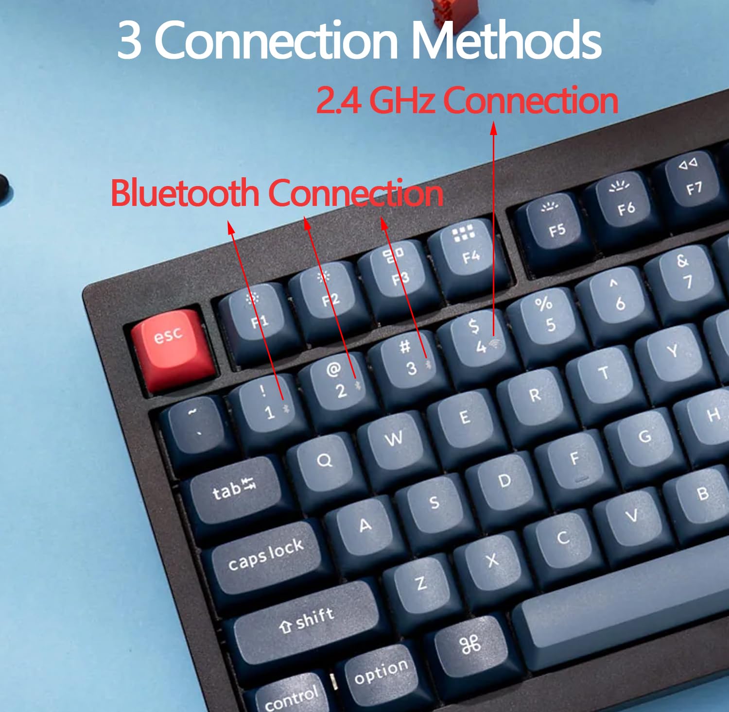 Keychron V1 Max 75% Wireless Custom Mechanical Keyboard - QMK/VIA Programmable, Bluetooth 5.1/2.4GHz/Wired RGB Backlit, Hot-Swappable Gateron Jupiter Brown Switches - Compatible with Mac/Windows/Linux - Perfect for Gaming, Coding & Office Work