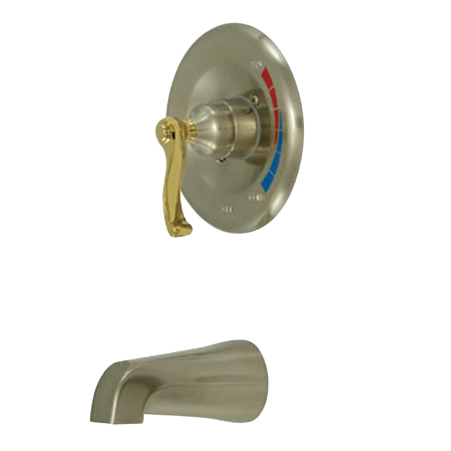 Kingston Brass KB8639FLTO Royale Shower Faucet - Brushed Nickel & Polished Brass Finish - Tub Only - Perfect for Bathroom Renovations & Luxury Spa Showers