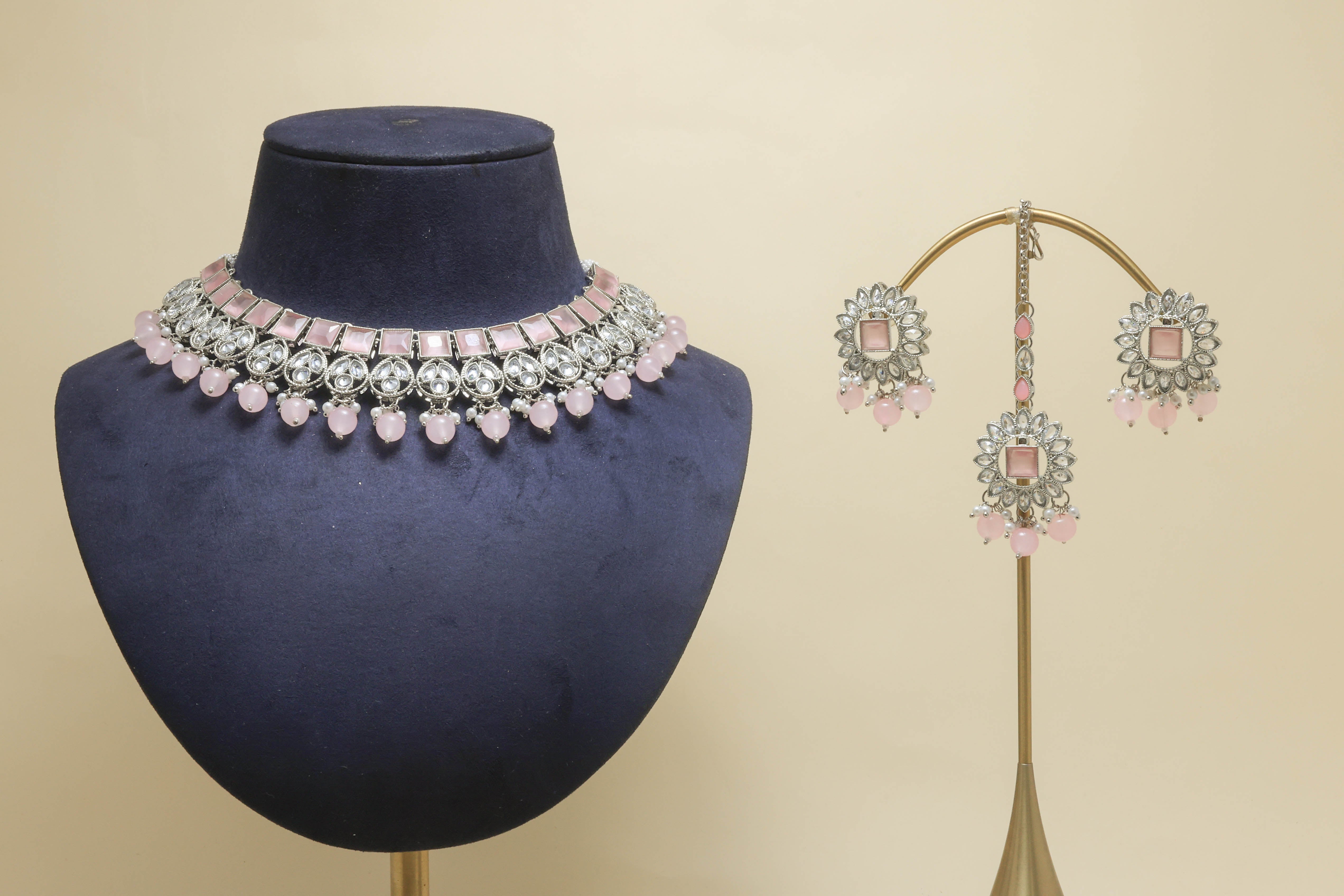 VANITA Polki Full Set Jewelry - Exquisite Indian Bridal Necklace Set with Earrings for Weddings, Parties & Special Occasions
