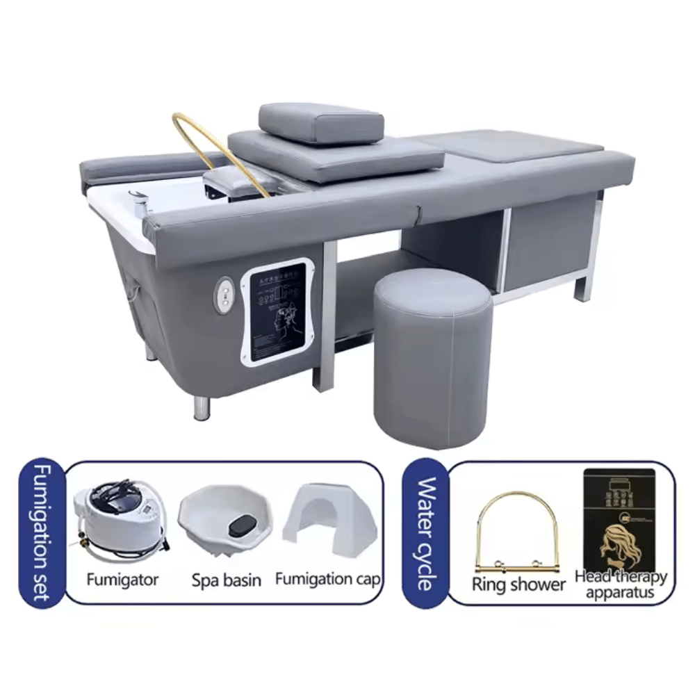 SalonLand Thai Shampoo Bed for Hair Washing - Professional Salon Head Spa Equipment with Adjustable Backrest & Water Circulation System | Perfect for Hair Salons, Spas & Beauty Clinics