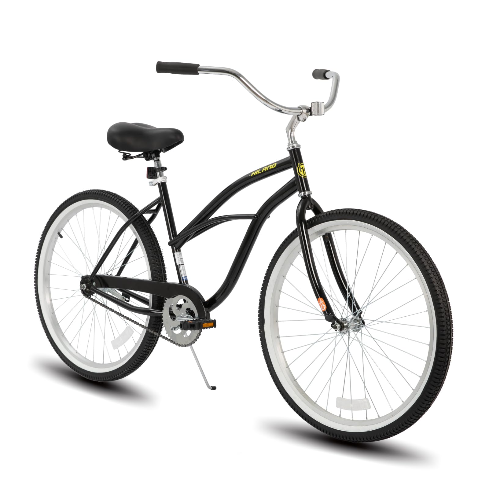 Hiland 26 Inch Beach Cruiser Bike for Women & Adults - Step-Through Frame, Single Speed City Commuter Bicycle with Rear Coaster Brakes (Black, Blue, Red) - Perfect for Beach Rides, City Commuting & Leisure Cycling
