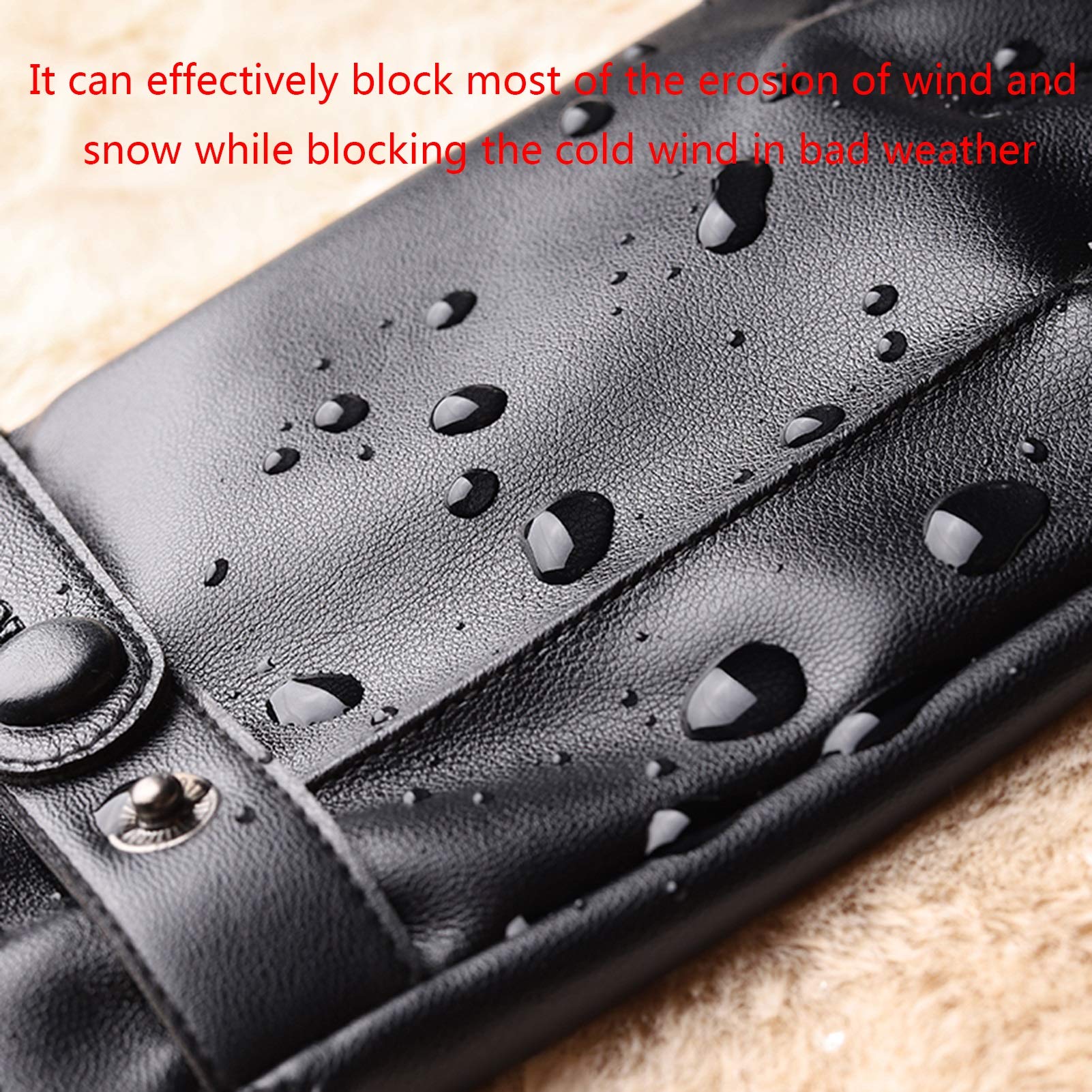 Men's Leather Touch Screen Winter Gloves - Windproof, Waterproof & Warm Driving & Outdoor Gloves for Cold Weather - Perfect for Skiing, Hiking & Daily Commute