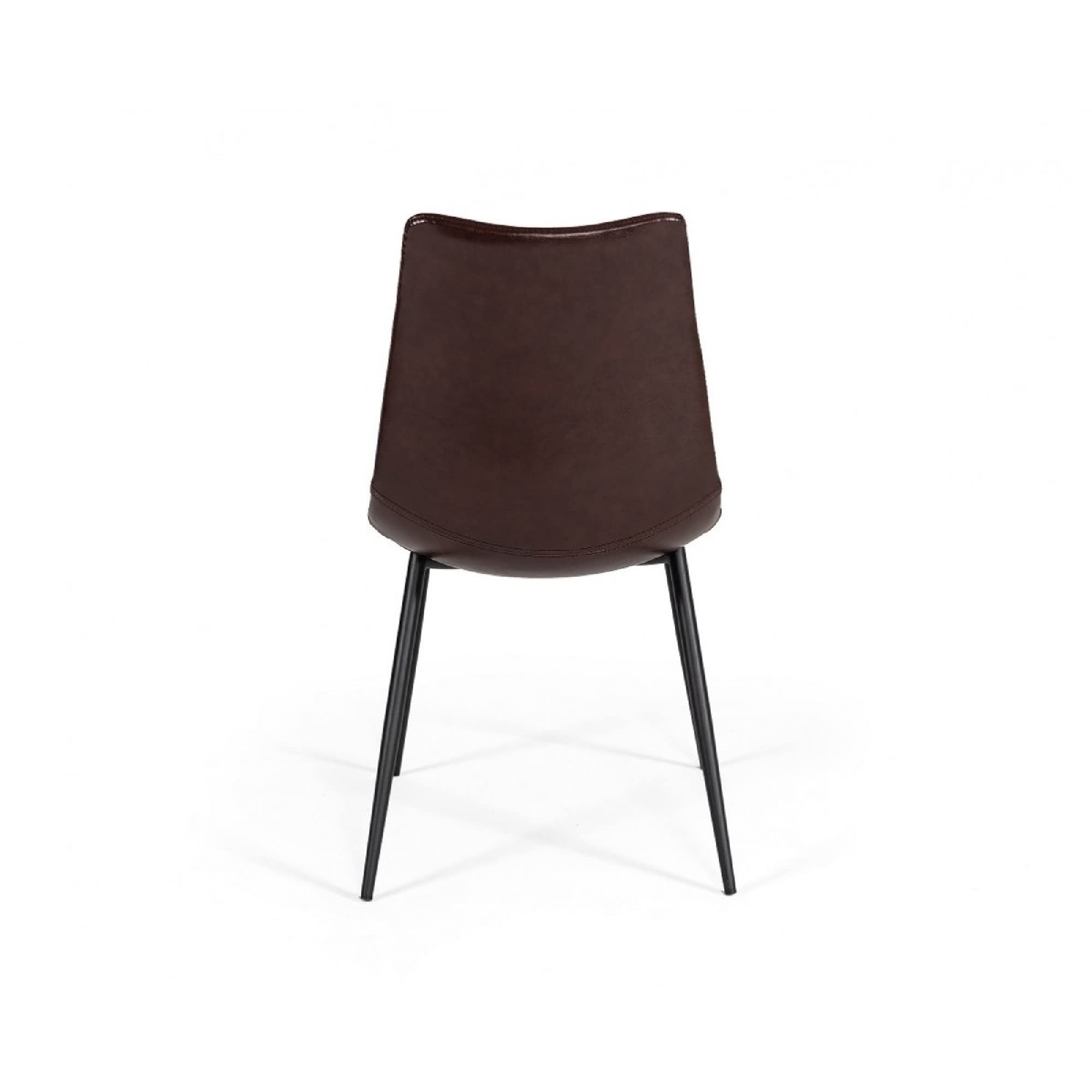 Benjara 2-Piece Brown Leatherette Dining Chairs with Horizontal Stitching - Modern PU Leather Kitchen Chairs for Dining Room, Restaurant & Office