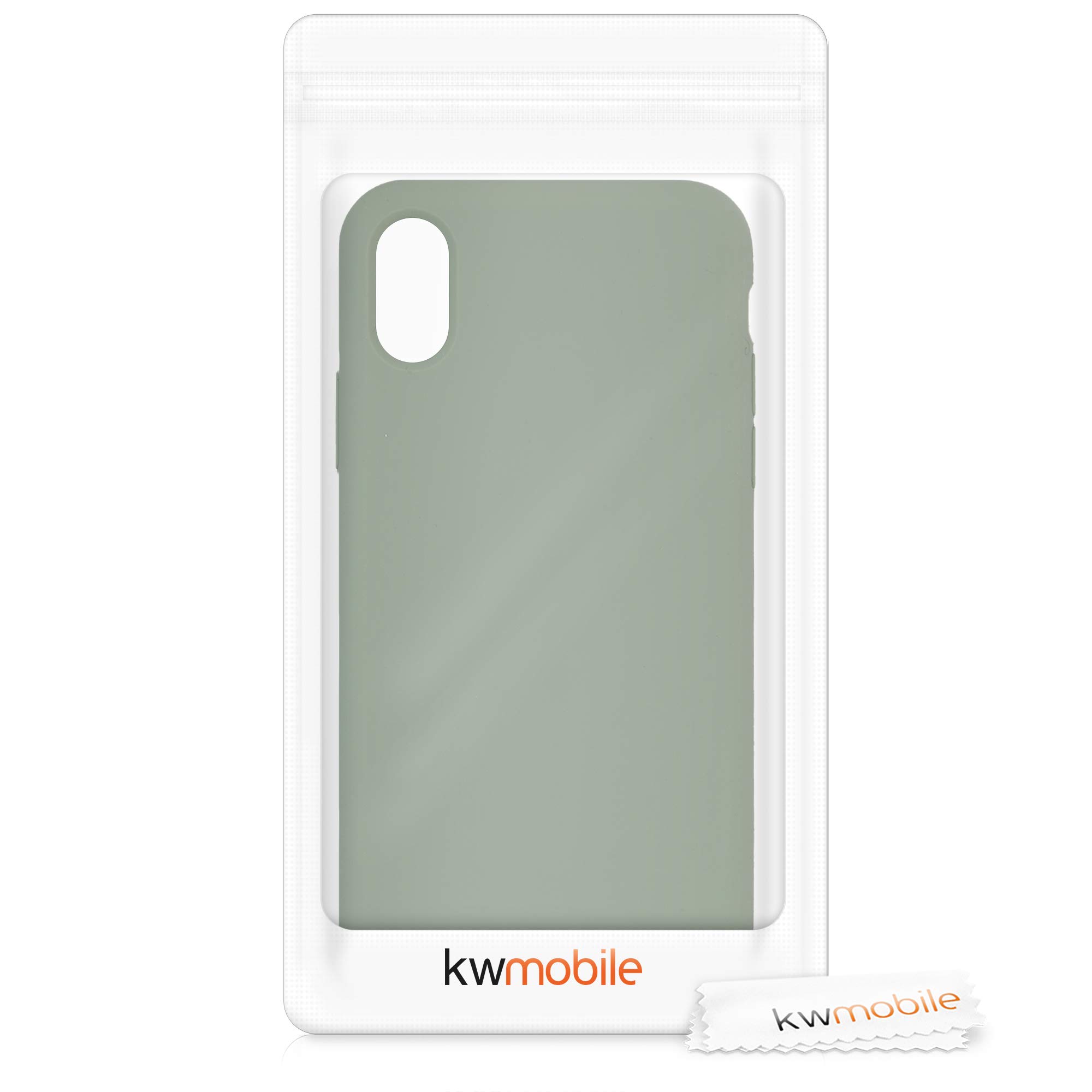 kwmobile Premium TPU Silicone Case for Apple iPhone X - Soft Protective Phone Cover in Gray Green | Slim Fit, Shock Absorption for Everyday Use & Outdoor Activities