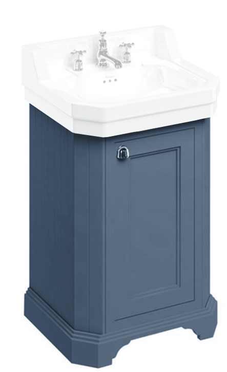 Blue Bathroom Vanity with Sink Base - Burlington 56cm for Small Spaces - Perfect for Compact Bathrooms & Laundry Rooms