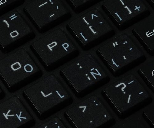 Spanish Language Keyboard Stickers - White Lettering on Transparent Background for Apple MacBook, iMac, Laptop & Desktop Computers | Perfect for Bilingual Typing, Language Learning & Office Use