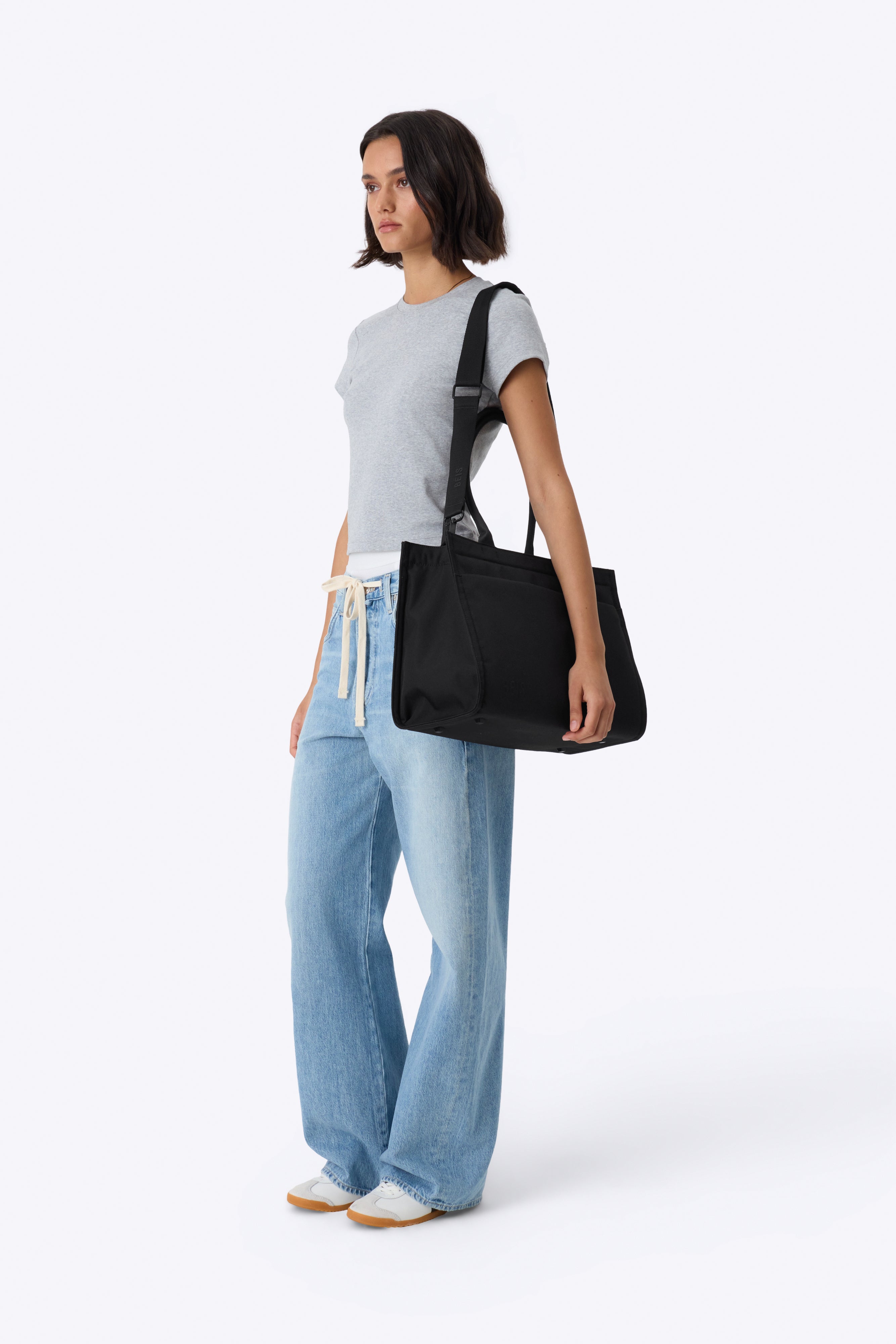 Stylish Black The Book Tote Bag - Perfect for Work, Travel & Everyday Use | Premium Leather Handbag for Women