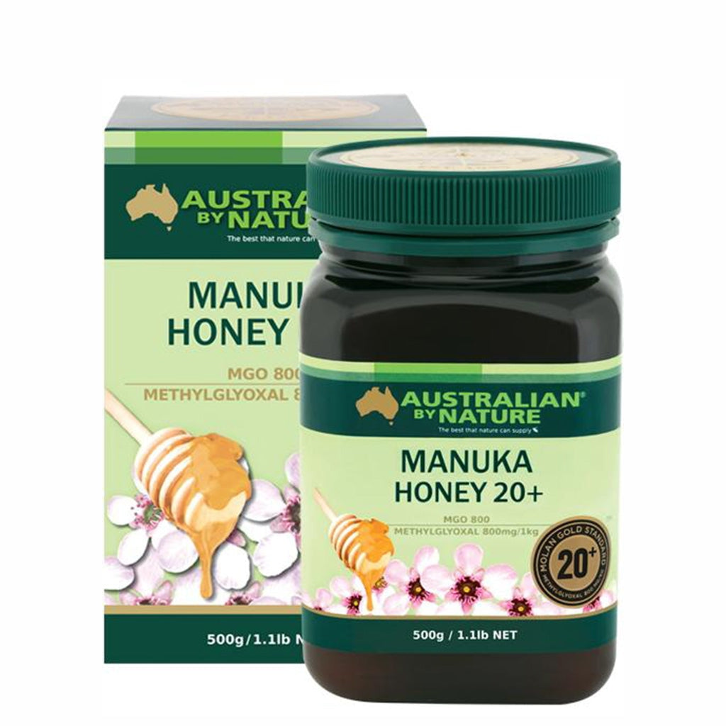 Australian By Nature Manuka Honey UMF20+ 500g - Premium Raw New Zealand Honey for Immune Support, Digestion & Wellness - Perfect for Tea, Toast & Natural Remedies