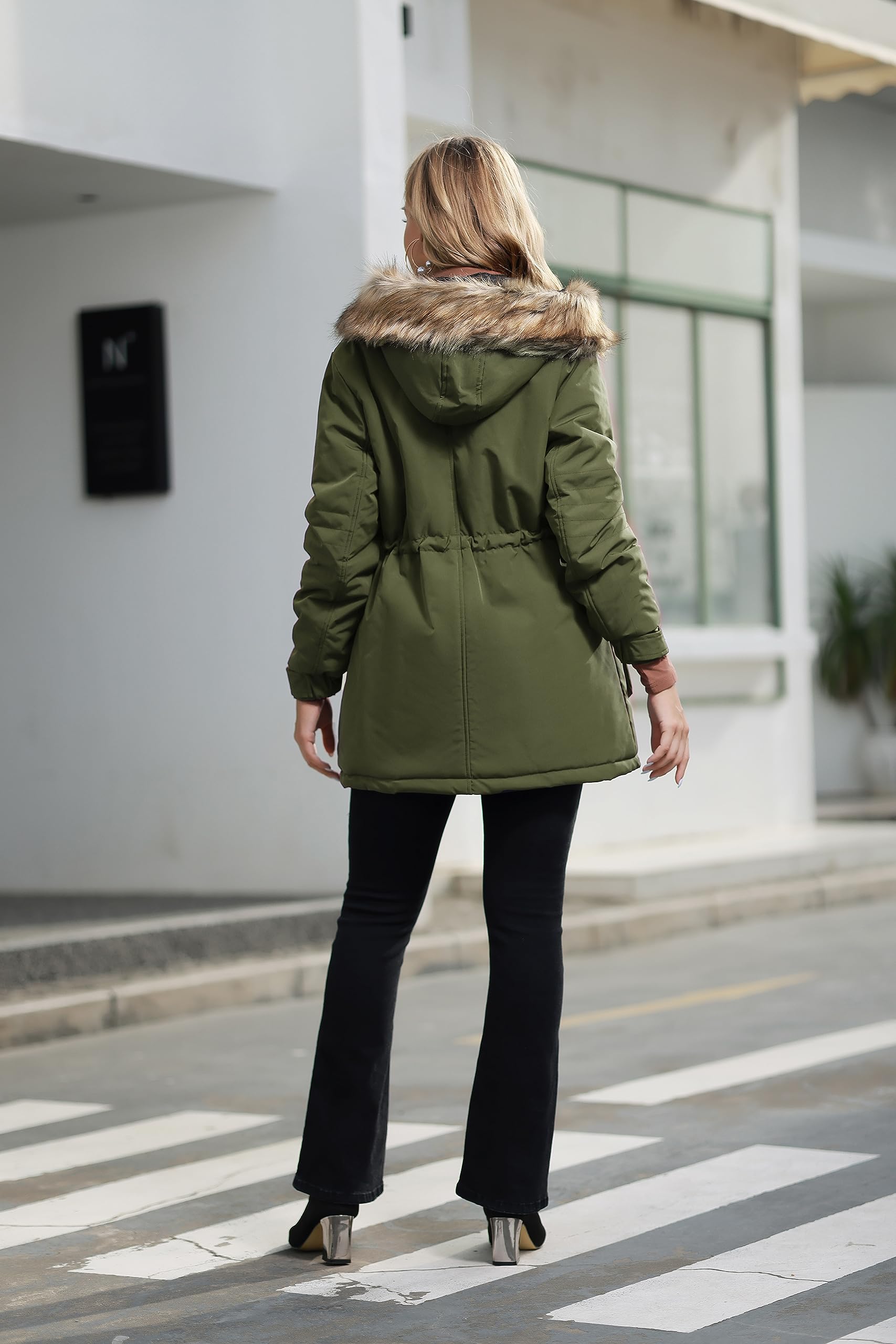 Maacie Women's Maternity 3-in-1 Thickened Fleece Lined Winter Coat with Hood - Warm Winter Jacket for Pregnant Women - Perfect for Outdoor Activities, Shopping and Daily Wear