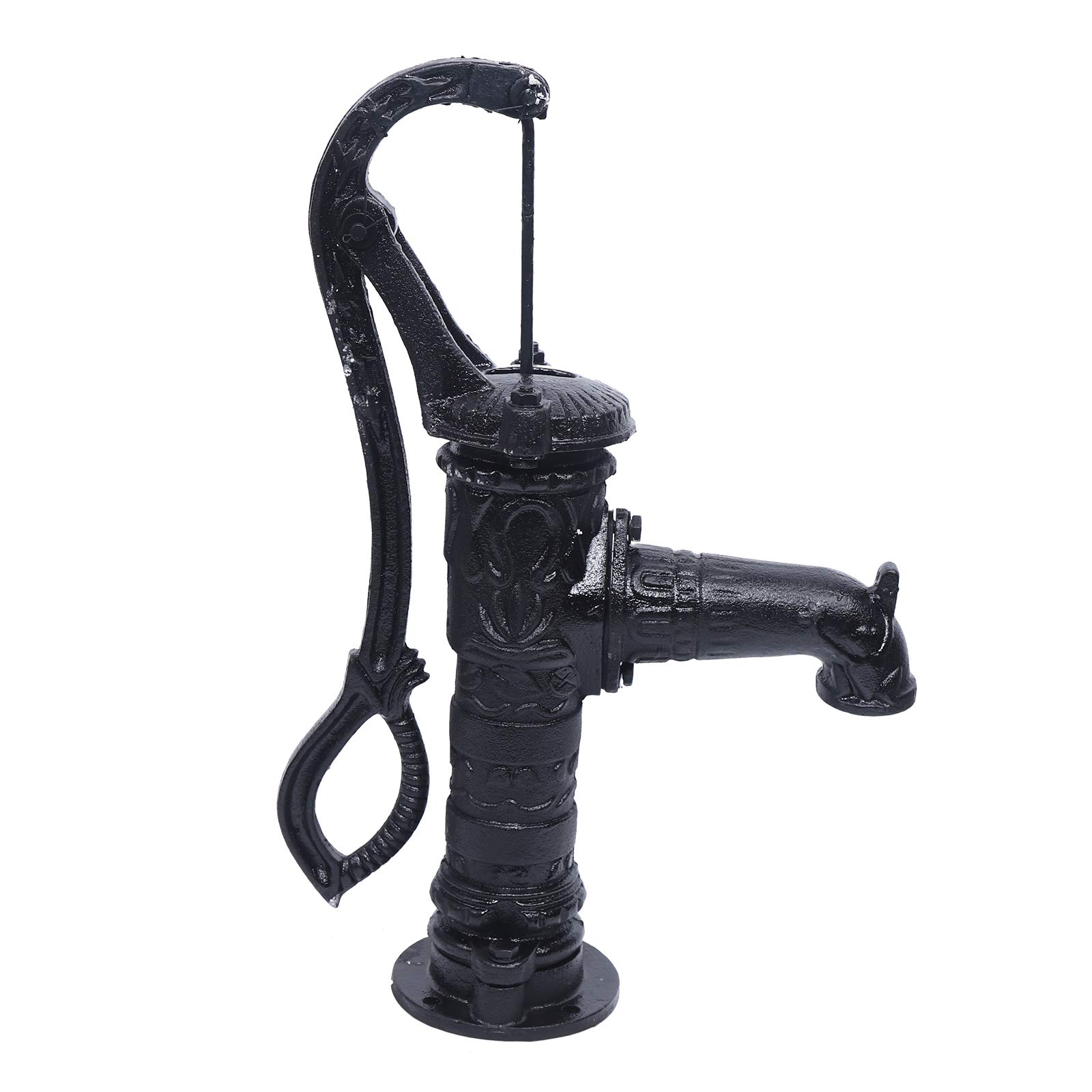 CNCEST Manual Hand Water Pump - Cast Iron Outdoor Well Pump for Yard, Pond & Garden - 26ft Max Pressure Head - Durable Suction Pitcher Pump (Black) - Ideal for Off-Grid Water Supply, Irrigation & Emergency Use