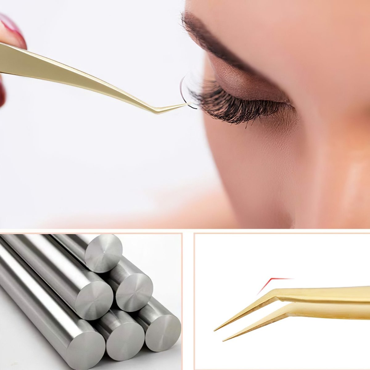 Professional 2PC Eyelash Extension Tweezers Set - Stainless Steel Precision Tools for Eyelash Artists & DIY Lash Extensions - Perfect for Salon, Home Use & Beauty Professionals