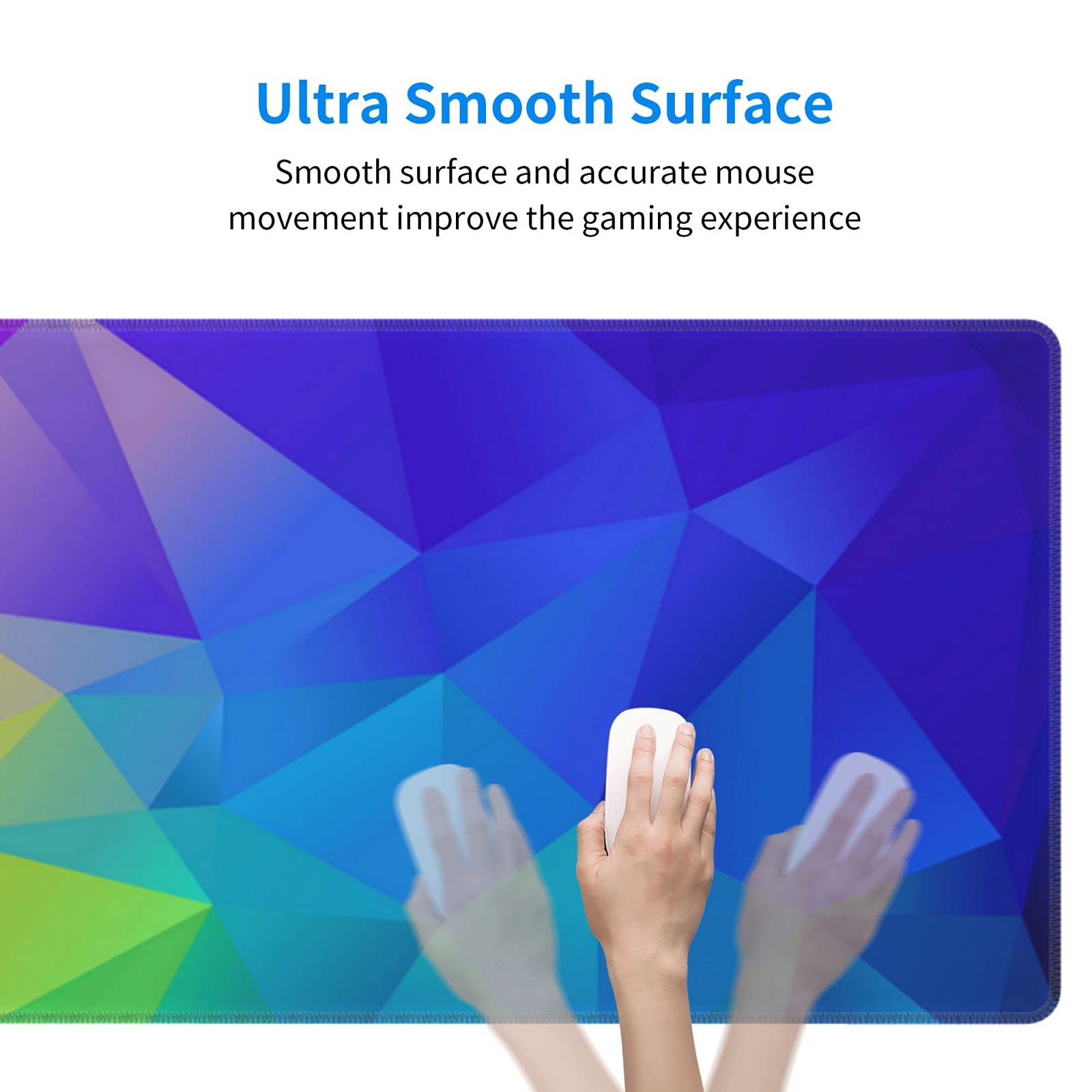 XXL Rainbow Gaming Mouse Pad - Extra Large 31.5×11.8 Inch Non-Slip Desk Mat for Keyboard & Mouse - Cool Extended Mousepad for PC, Office & Home Gaming Setup - Perfect for Esports, Work & Study