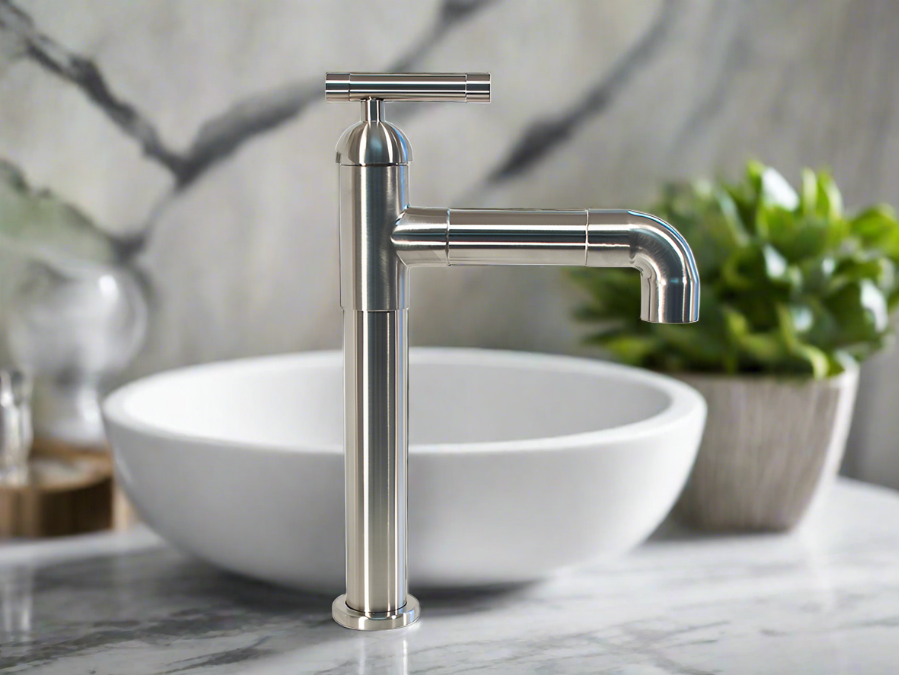 Compact Bathroom Sink Faucet with 90° Angled Spout - Perfect for Small Spaces, RV, Boat & Tiny Homes