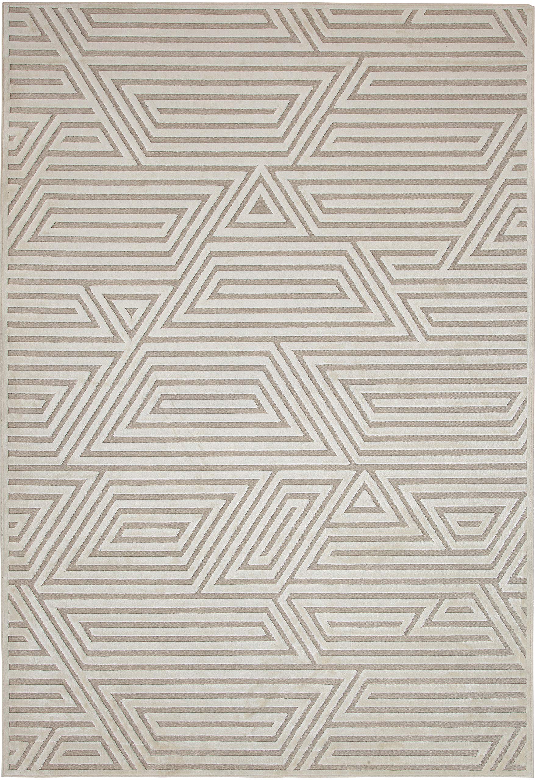 Abacasa Napa Orbit Ivory Area Rug - Soft Modern Bohemian Rug for Living Room, Bedroom, Dining Room - Non-Slip Comfortable Floor Carpet for Home Decor