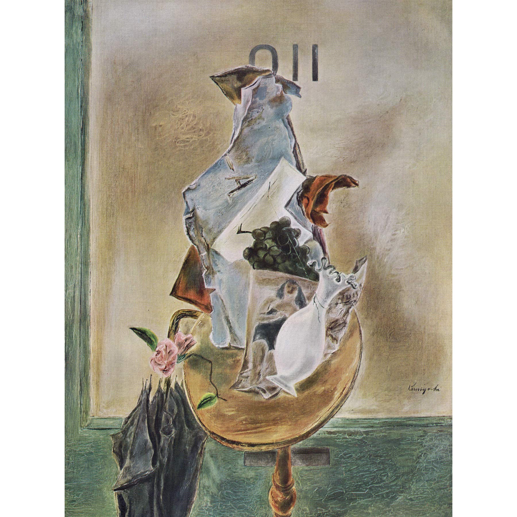 Kuniyoshi Room 110 Still Life Fruit Umbrella Vase Painting - Extra Large Art Print Wall Mural Poster Premium XL - Perfect for Living Room, Bedroom & Office Decor