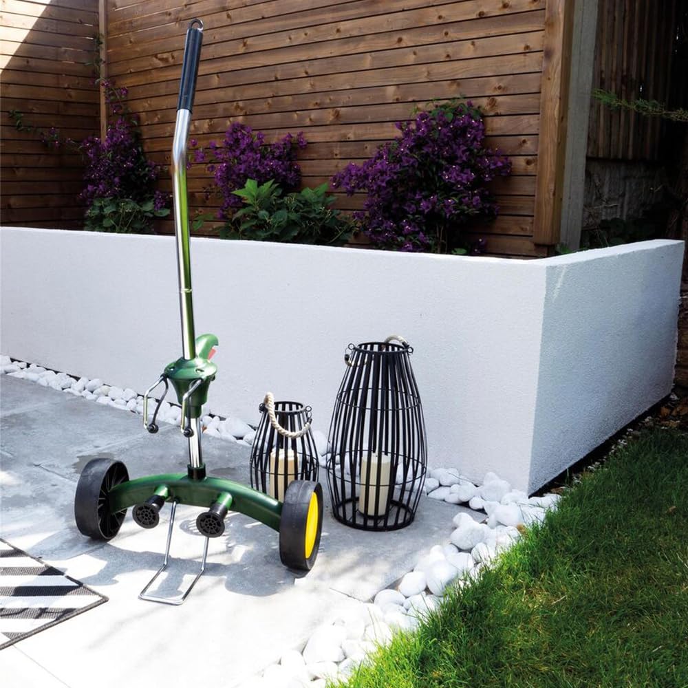 Heavy Duty Garden Pot Mover Dolly with Adjustable Handle & Flat-Free Wheels - Plant Caddy Trolley for Large Flower Pots, Potted Trees & Outdoor Planters | Perfect for Patio, Deck & Greenhouse Use