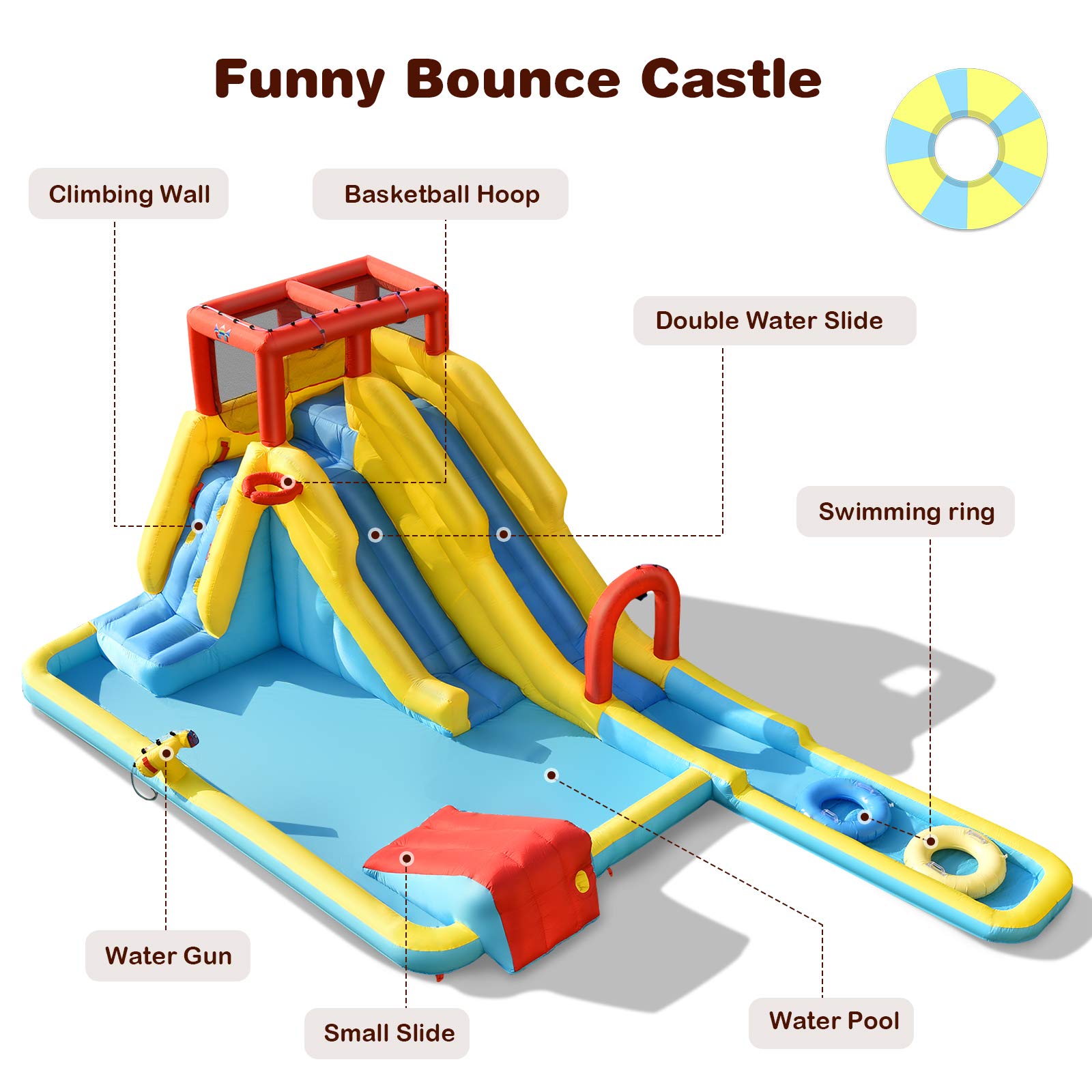 **BOUNTECH 20.5x11FT Inflatable Water Slide for Kids & Adults - Dual Racing Slides, Splash Pool, 680W Blower - Backyard Outdoor Party Fun, Summer Gifts for Big Kids & Family Gatherings**