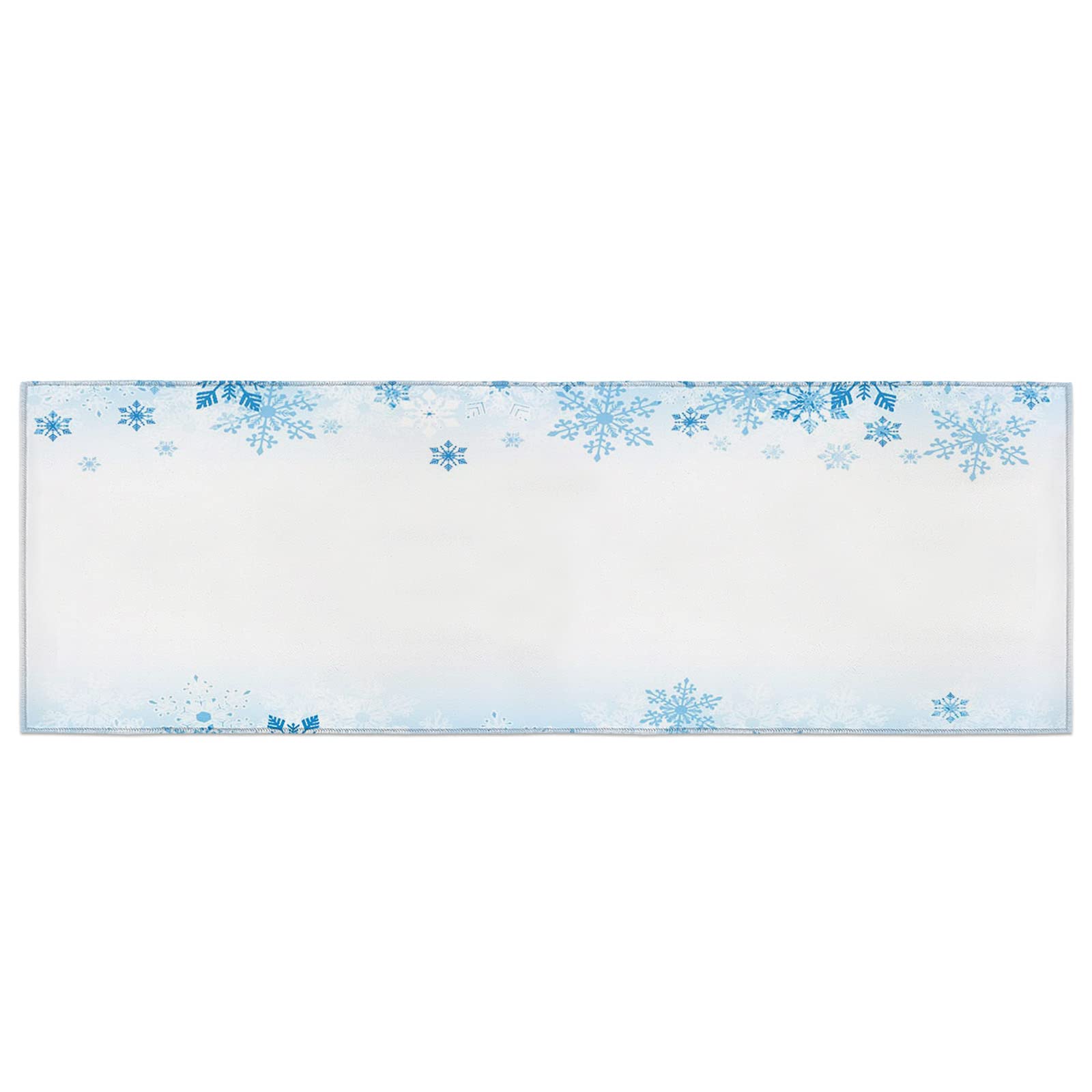 Christmas Snowflake Pattern Door Mat - Non-Slip Indoor Water Absorbent Holiday Doormat for Front Entry, Kitchen & Home Decor - Blue Holiday Theme Welcome Rug (15.7x47.2 Inches) - Perfect for Winter Decorations & Festive Home Entrance