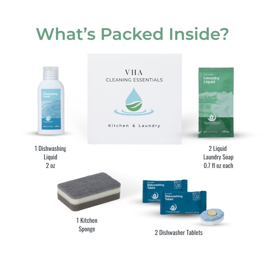 VHA Airbnb Essentials Kitchen & Laundry Kits - Complete Starter Set for Vacation Rentals | Perfect for Airbnb Hosts & Short-Term Rental Properties