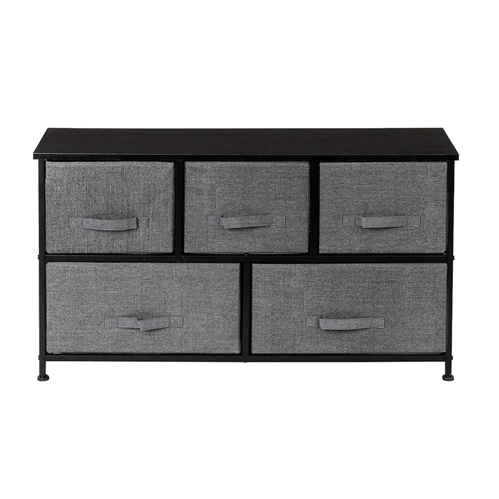 Kcelarec 5-Drawer Fabric Dresser - Sturdy Steel Frame & Wood Top for Bedroom Storage