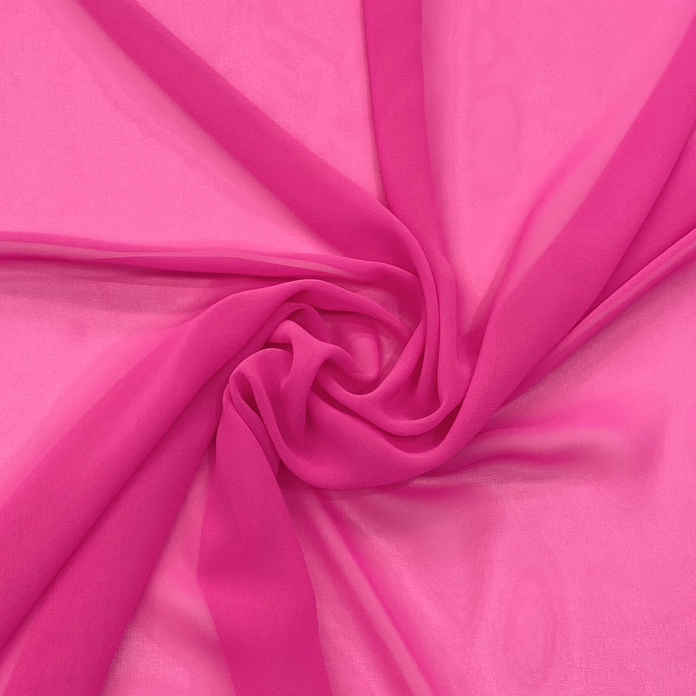 150cm Wide Hot Pink Chiffon Fabric - Perfect for Dresses, Scarves, and DIY Craft Projects