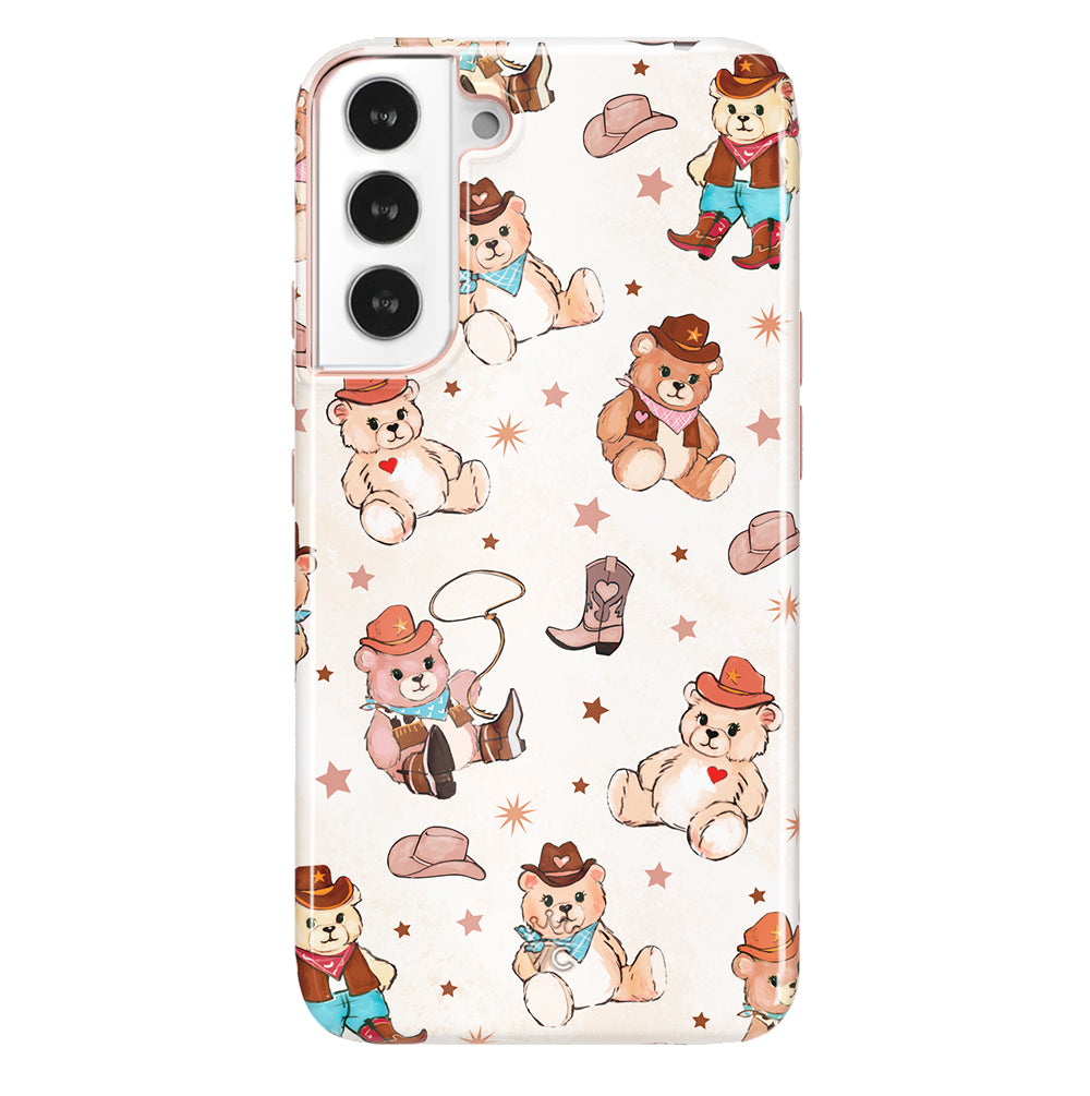 Trendy Cowboy Teddy Bear Samsung Phone Case - Durable Protective Cover for Samsung Galaxy S21/S20/Note 20 - Perfect for Western Lovers & Country Music Fans