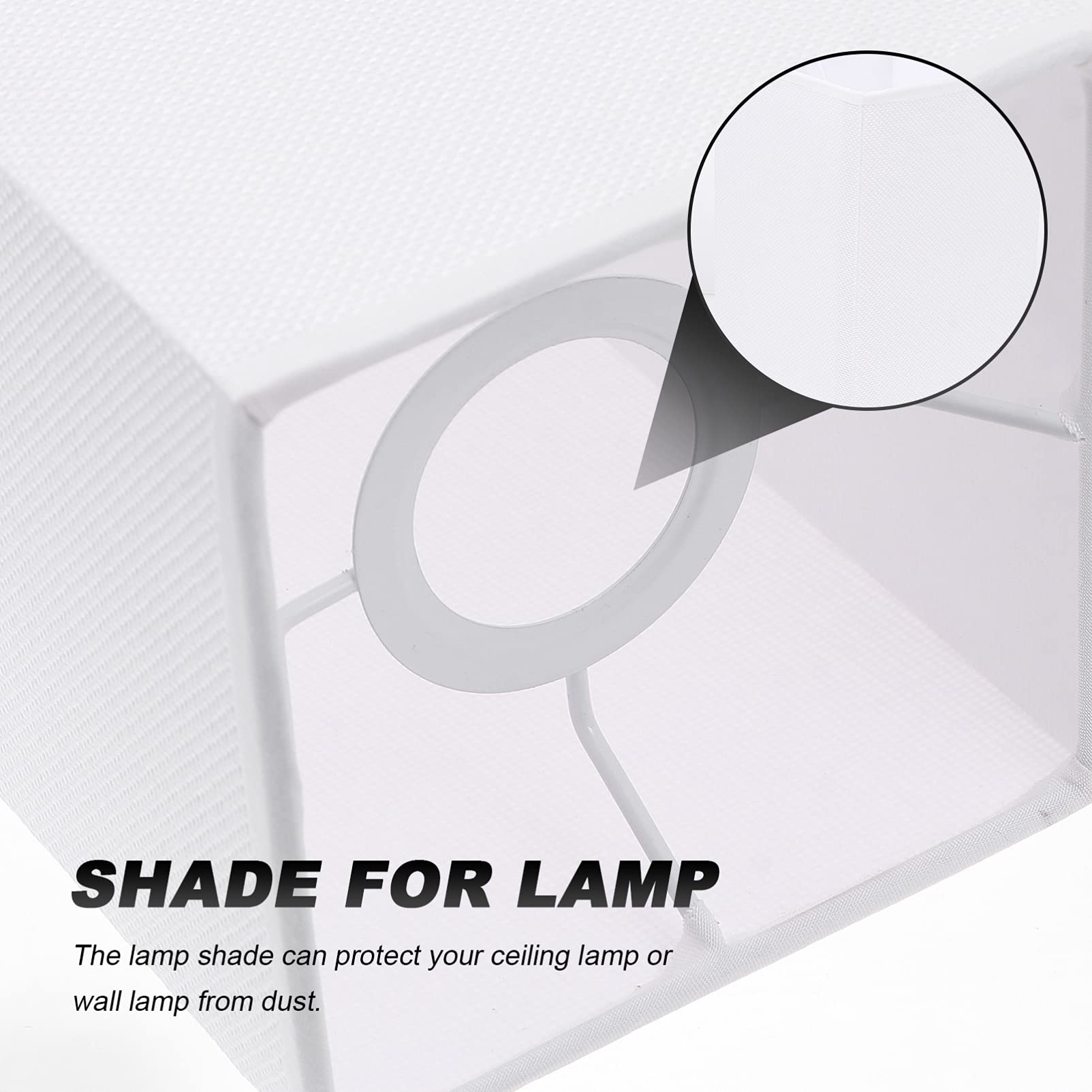 Square Linen Lamp Shade Replacement - White Fabric Lampshade Cover for Floor & Table Lights with E27 Socket | Perfect for Living Room, Bedroom & Office Lighting Decor
