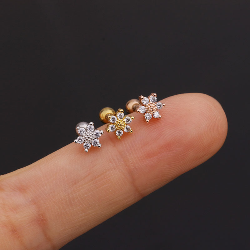 20G Cartilage Tiny Stud Earrings - Dainty Flower & Butterfly Earrings for Women | Hypoallergenic Piercing Jewelry | Perfect for Everyday Wear, Parties & Gifts