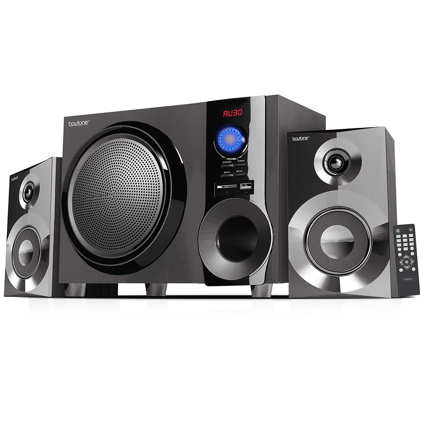 Boytone 60W Portable Bluetooth Speaker with Deep Bass, FM Radio, Remote Control - Wireless Speaker for iPhone, Android, Laptop, PC, Outdoor Parties, Camping & Home Use