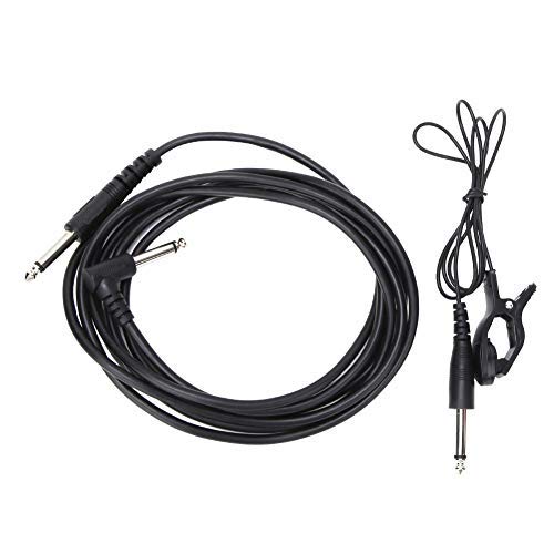 Universal Black Acoustic Guitar Pickup with Piezo Contact Microphone - 3m Cable & 6.35mm Adapter | Clip-On Pickup Accessories for Live Performances & Studio Recording