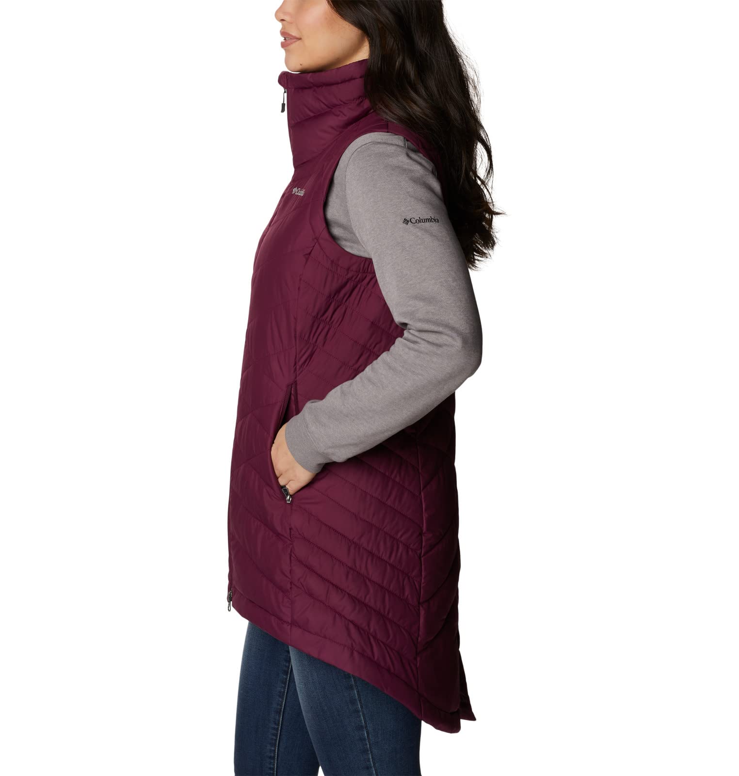 Columbia Women's Heavenly Long Vest - Lightweight Water-Resistant Puffer Vest for Outdoor Activities, Hiking & Travel