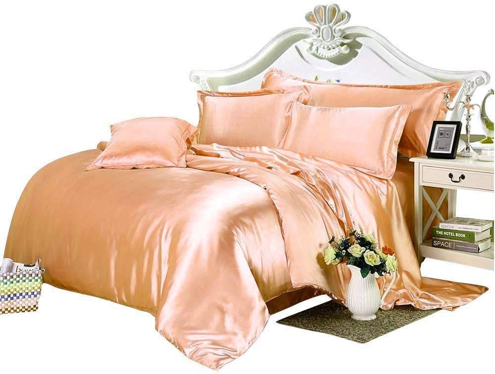 Premium Alaska King Comforter Set - 7 Piece Satin Bedding Set (Comforter, Flat Sheet, Fitted Sheet 18