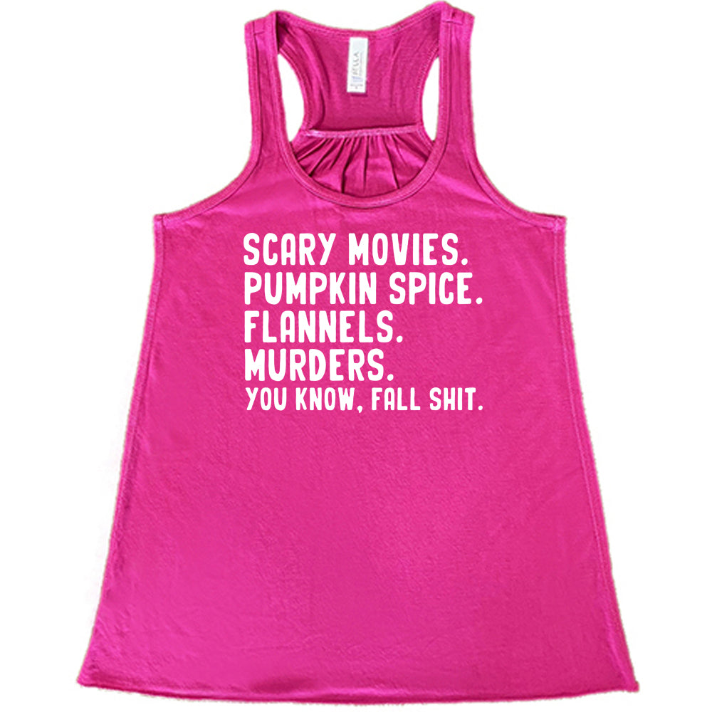 Spooky Halloween Shirt - Scary Movies, Pumpkin Spice & Flannels Design - Funny Autumn Graphic Tee for Fall Parties, Pumpkin Picking & Cozy Seasonal Outfits