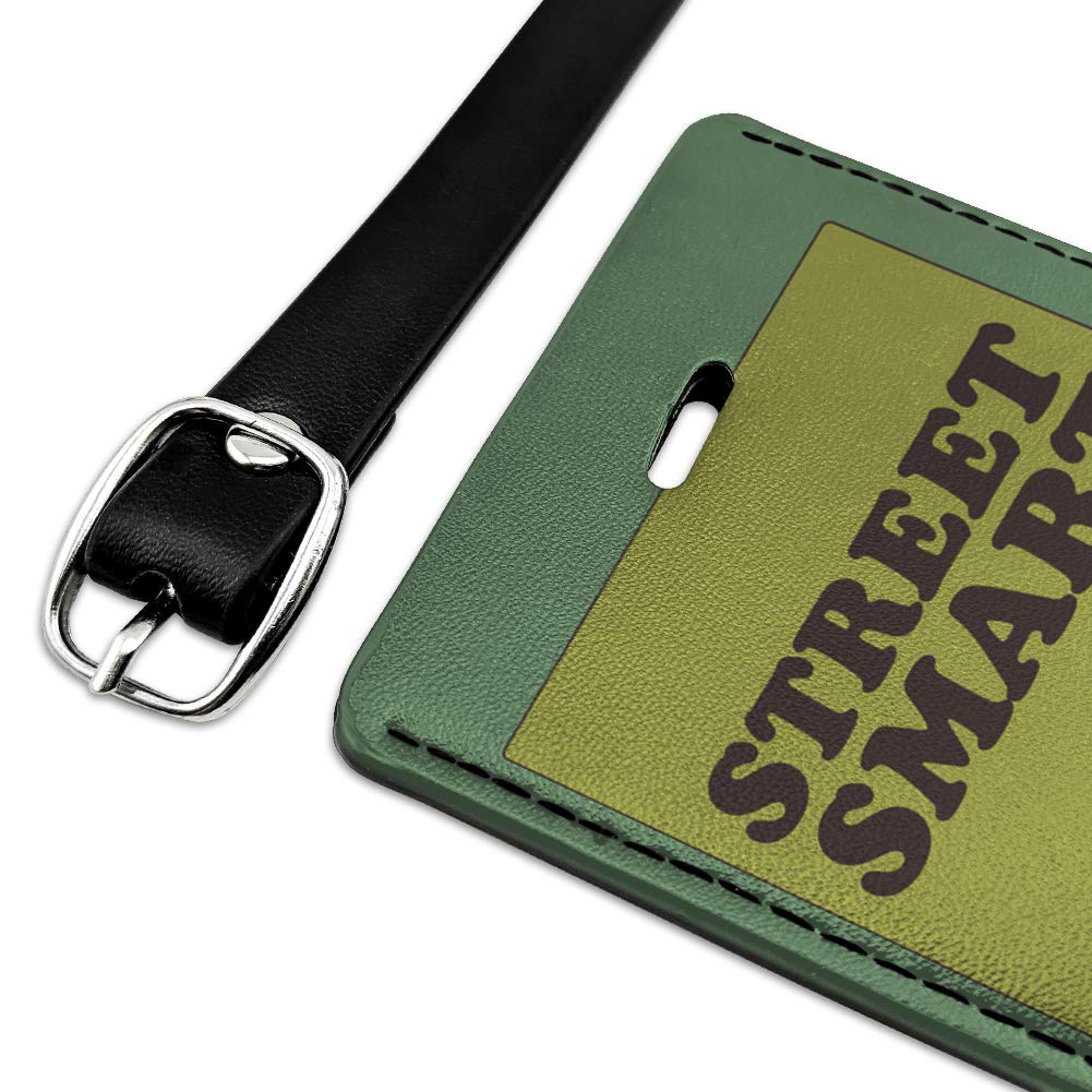 Sesame Street Smart Rectangle Leather Luggage Tag - Personalized Carry-On ID Card Holder for Suitcases & Travel Bags | Perfect for Kids, Families & Frequent Travelers
