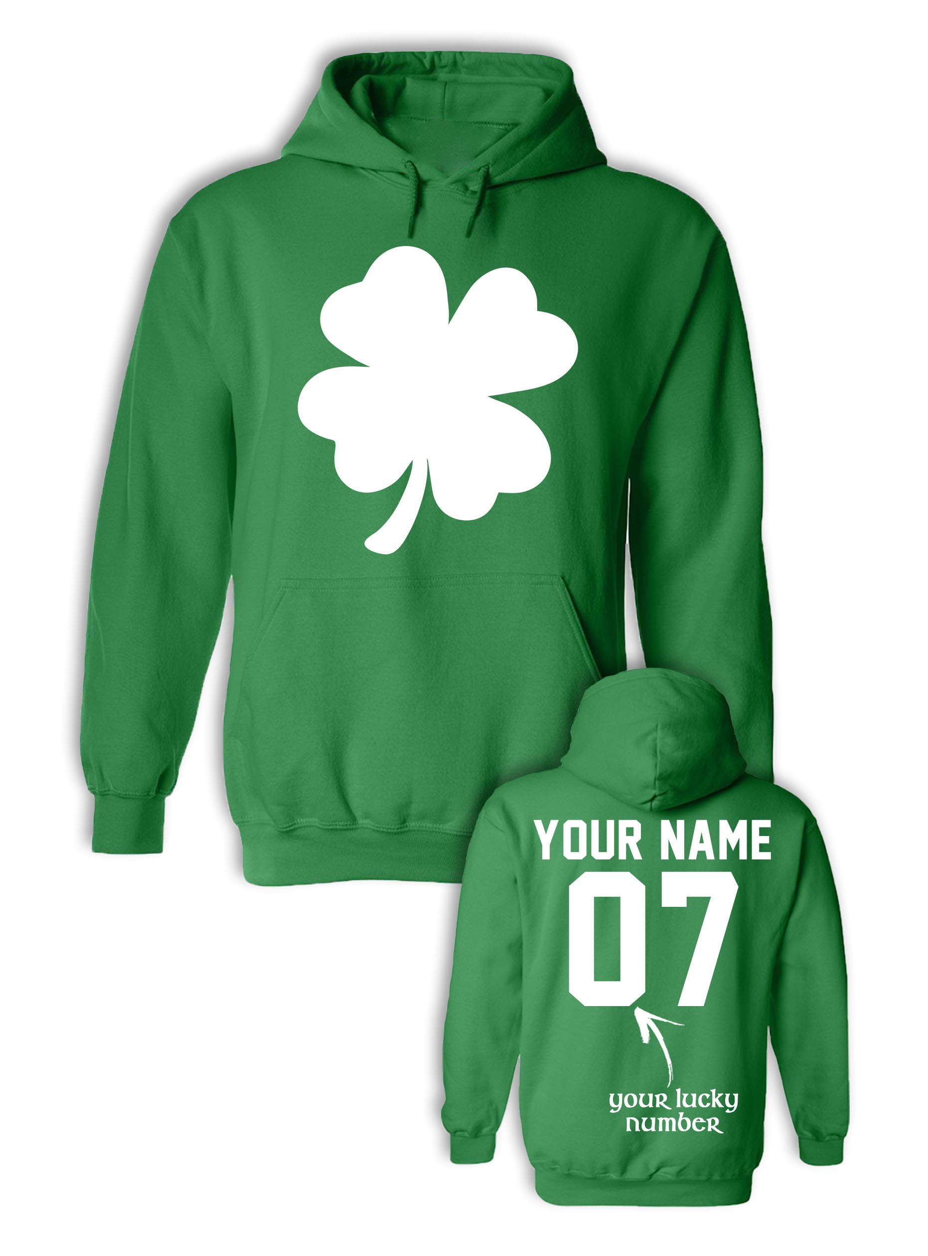 Custom Personalized St. Patrick's Day Hoodies with Name & Number - Cozy Long Sleeve Pullover Sweatshirts for Men & Women - Perfect for Irish Themed Parties, Parades and Holiday Gifts