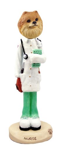 Pomeranian Red Nurse Dog Collectible Figurine - Cute Decorative Statue for Home, Office, or Gift