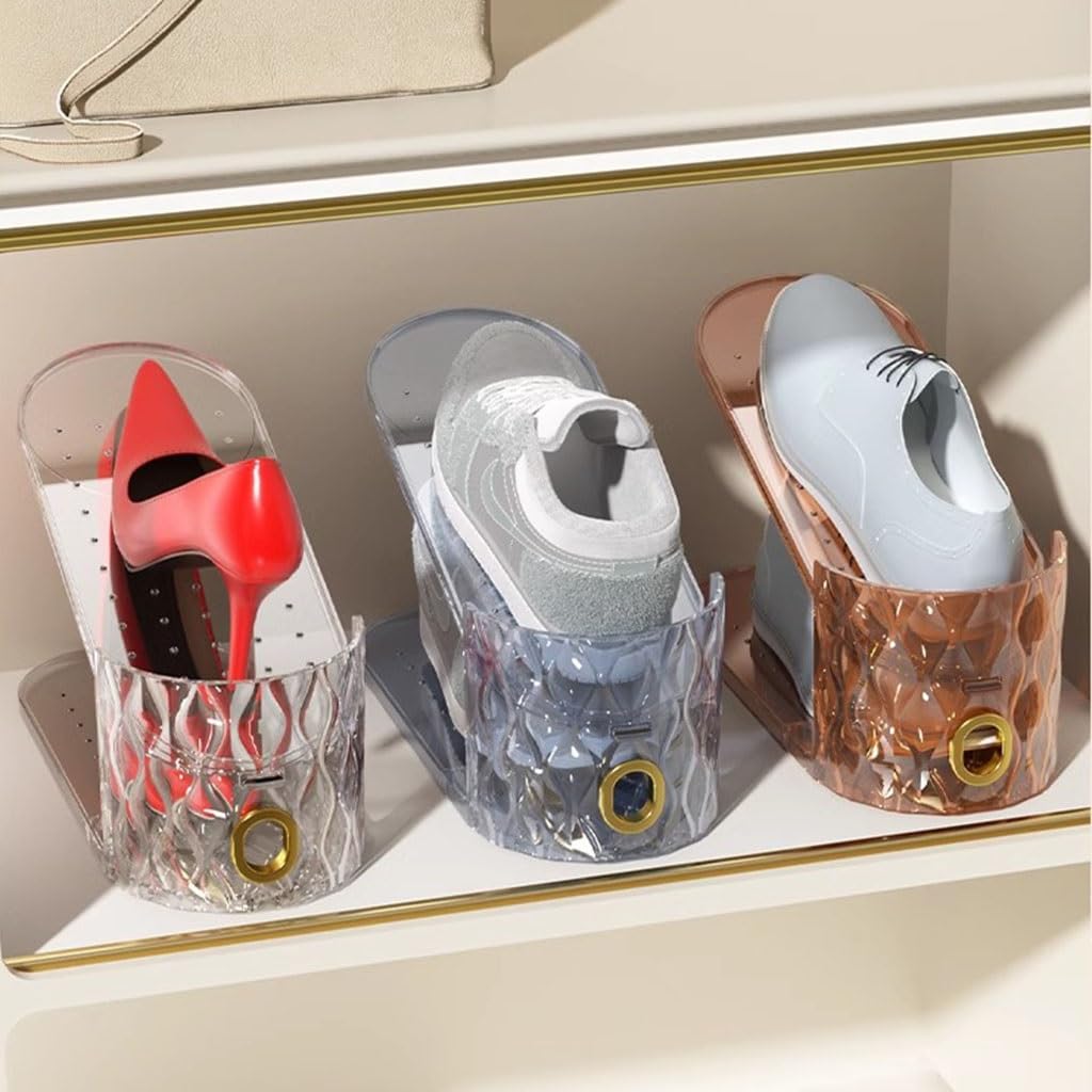 Transparent Shoe Slots Organizer Set - Anti-Slip & Space-Saving Shoe Display Rack for Closet Storage (30pcs, Silver) | Perfect for Organizing Sneakers, Heels & Boots in Bedroom, Entryway or Walk-in Closet