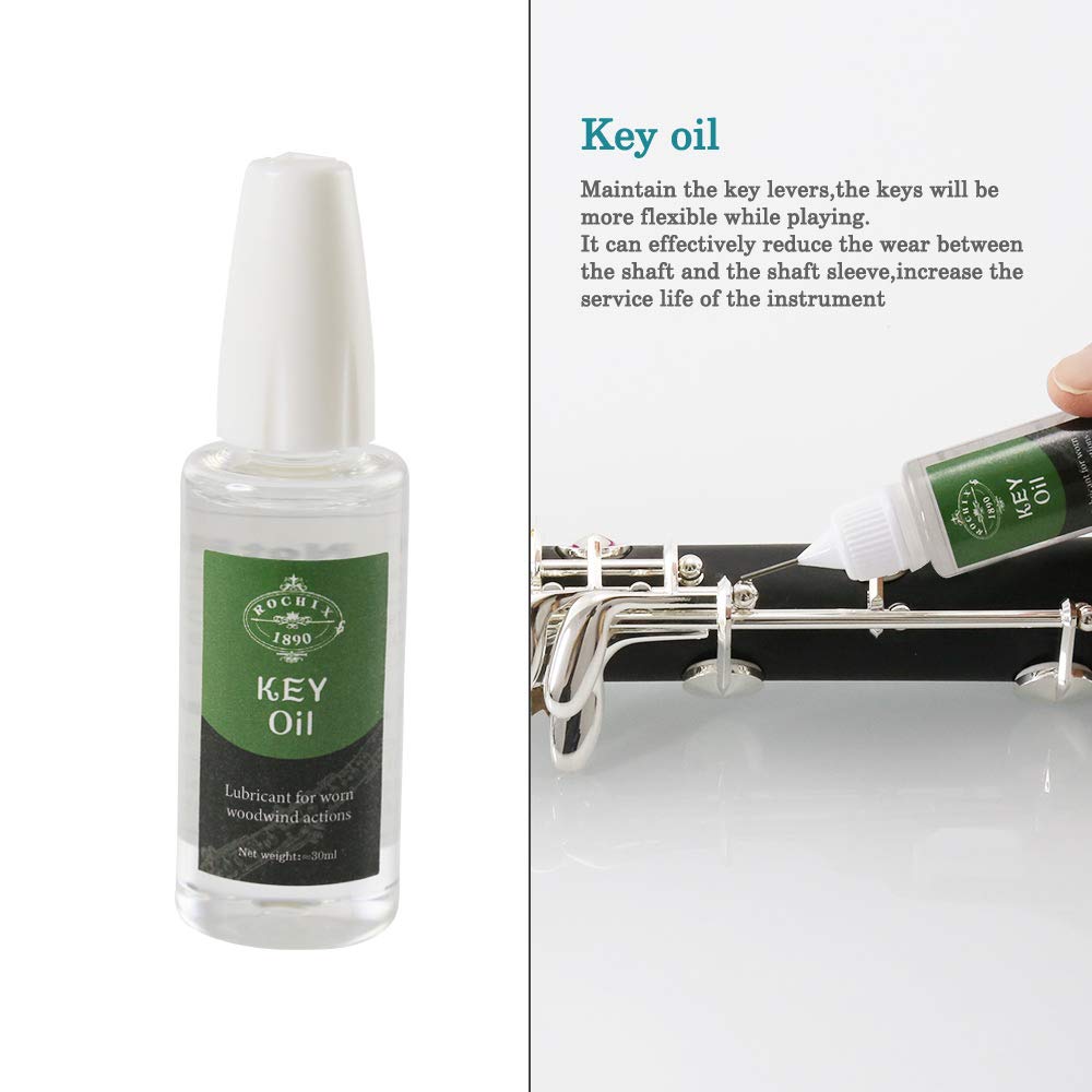 Premium Clarinet Cleaning & Maintenance Kit - Key Oil, Cork Grease, Swab, Cleaning Cloth, Thumb Rest & Mouthpiece Brush - Complete Care Set for Woodwind Instrument Protection - Perfect for Students & Professional Musicians