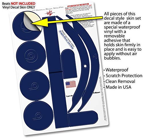 Beats Solo Pro Headphone Skin Decal Wrap - Navy Blue Solid Collection (Headphones Not Included) | Protective Cover for Travel, Gym & Daily Use