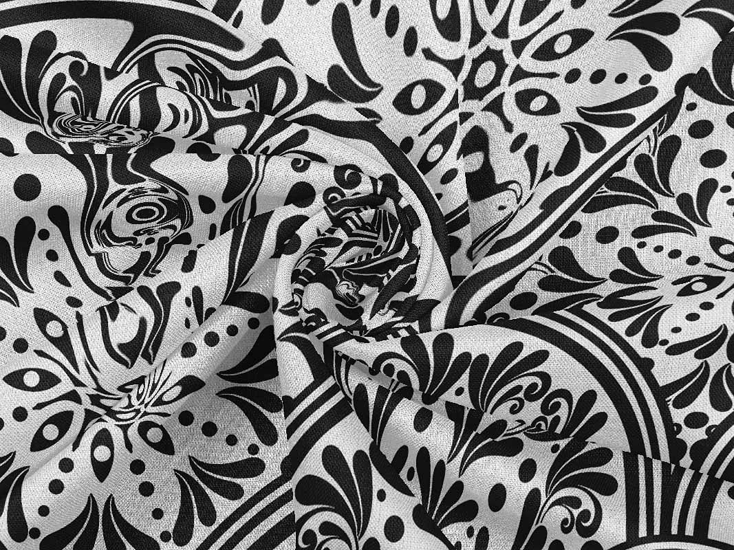 oneOone Rayon Black Floral Printed Fabric by The Yard - 56 Inch Wide for DIY Clothing, Dresses, Skirts & Home Decor Sewing Supplies | Soft & Lightweight Material