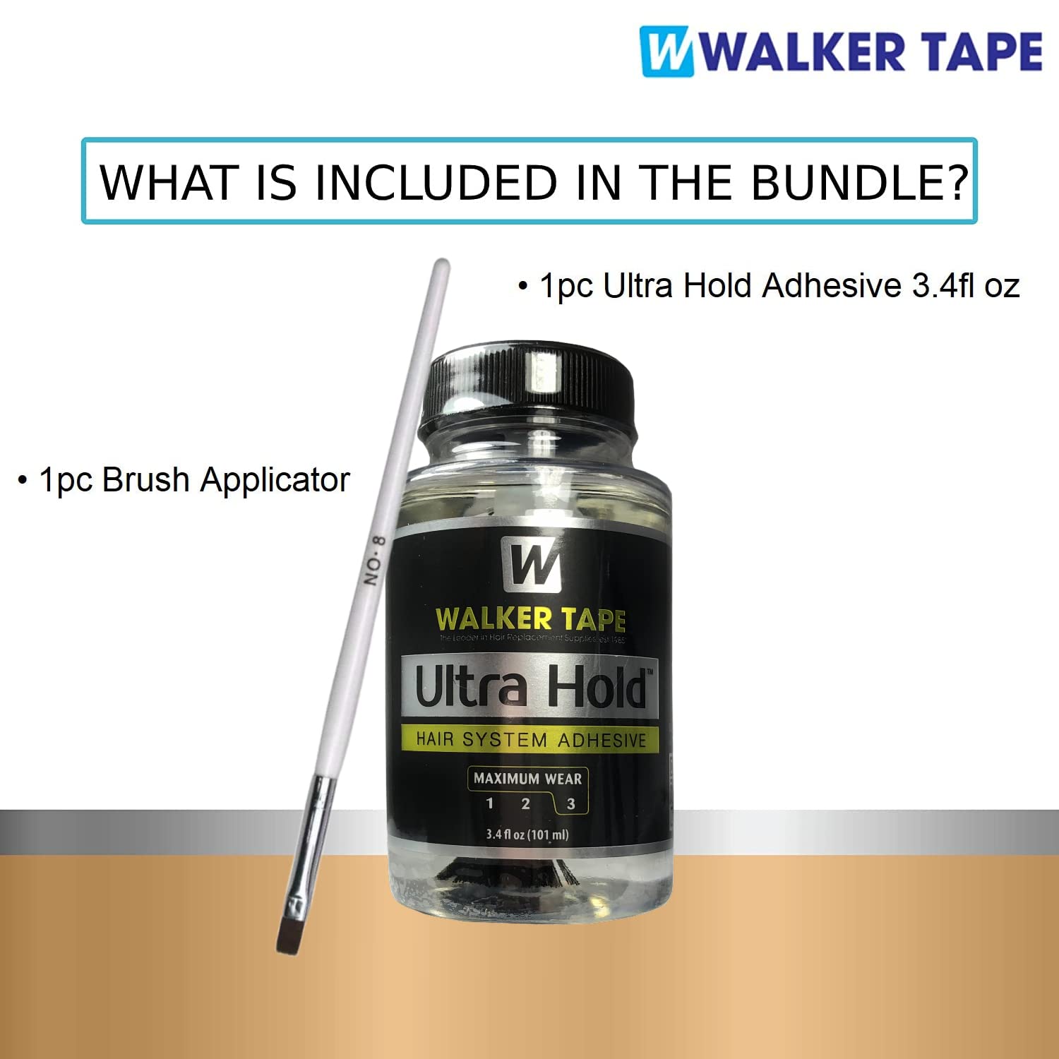 Ultra Hold Hair System Adhesive 3.4oz with White Brush Applicator - Strong Waterproof Wig Glue for Lace Front Wigs, Toupees & Weaves | Invisible Hold for All-Day Wear | Perfect for Daily Use, Cosplay & Special Events