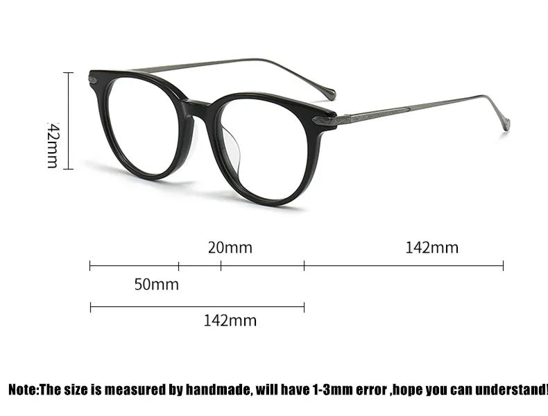Aimee Women's Full Rim Round Acetate Titanium Eyeglasses Frame 19011 - Lightweight & Durable Glasses for Work, Reading, and Everyday Fashion