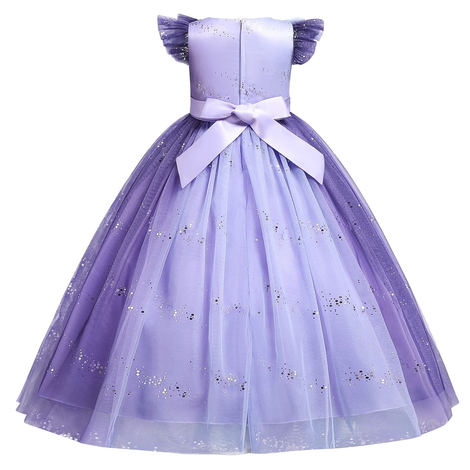 Sparkly Flower Girl Dress for Toddlers - Glitter Sequins Princess Pageant Gown with Gradient Floral Design for Weddings, Birthday Parties & Special Occasions